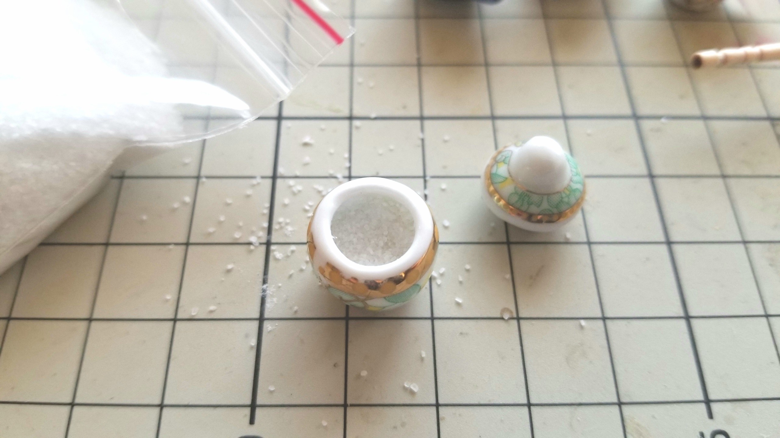 ミニチュアフード,ドリンク飲み物ジュース作り方,粉砂糖ハンドメイド