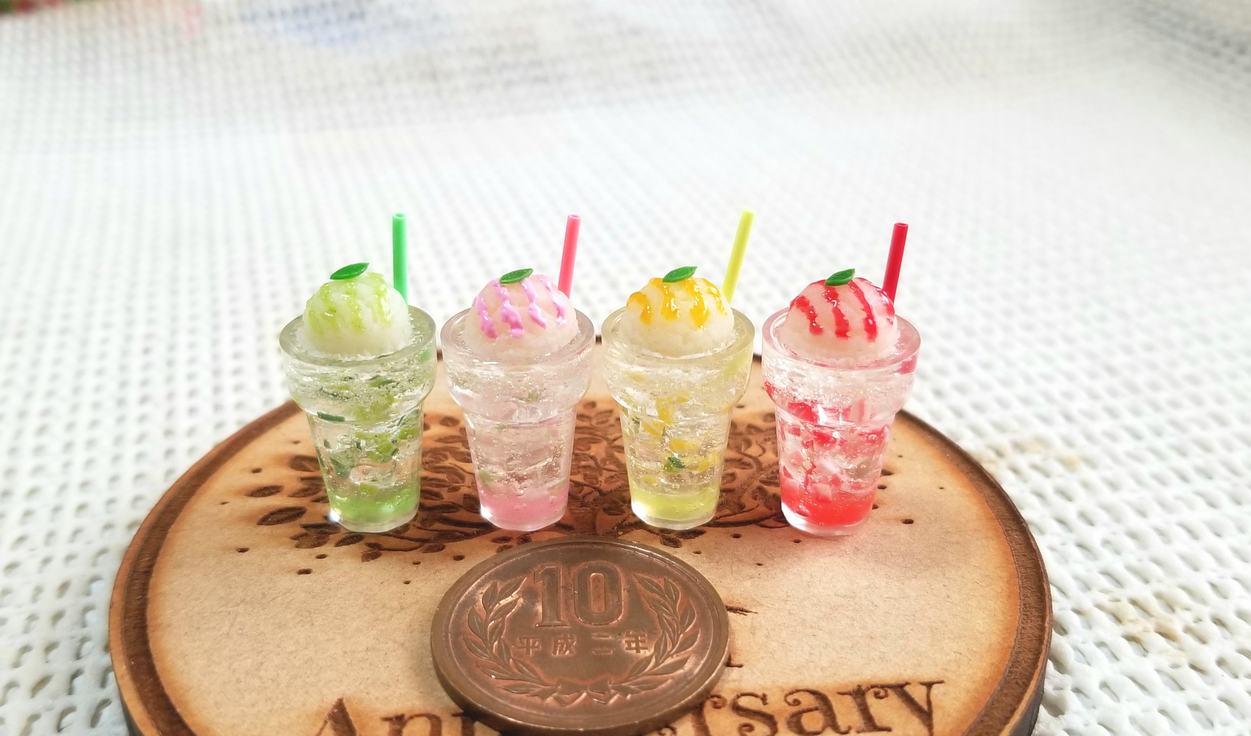 ミニチュアフード,レジン,フルーツソーダ,ミンネ販売中,食玩,ドール