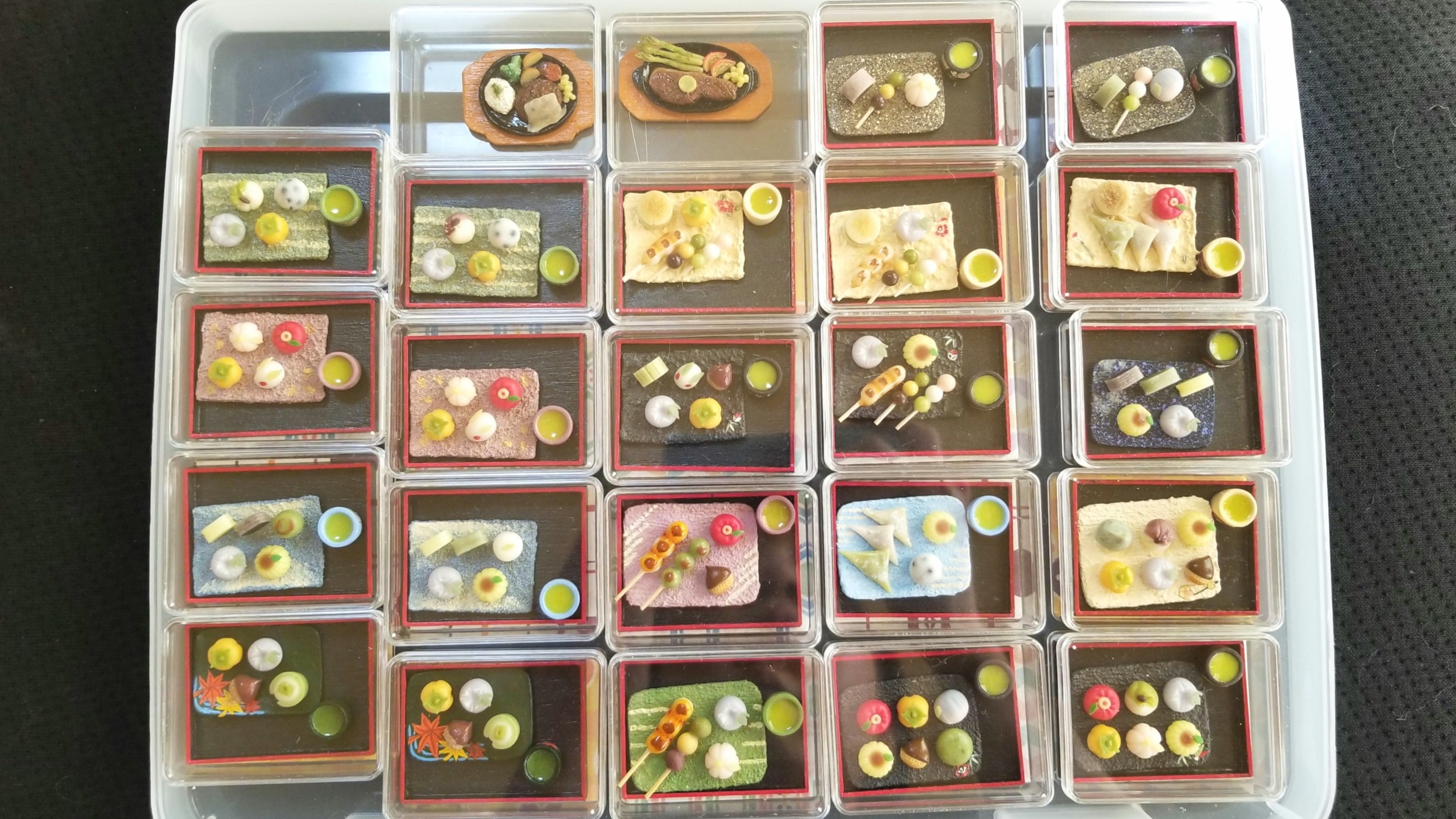 イベント用,ミニチュアフード,樹脂粘土,全作品,和菓子,ドールハウス