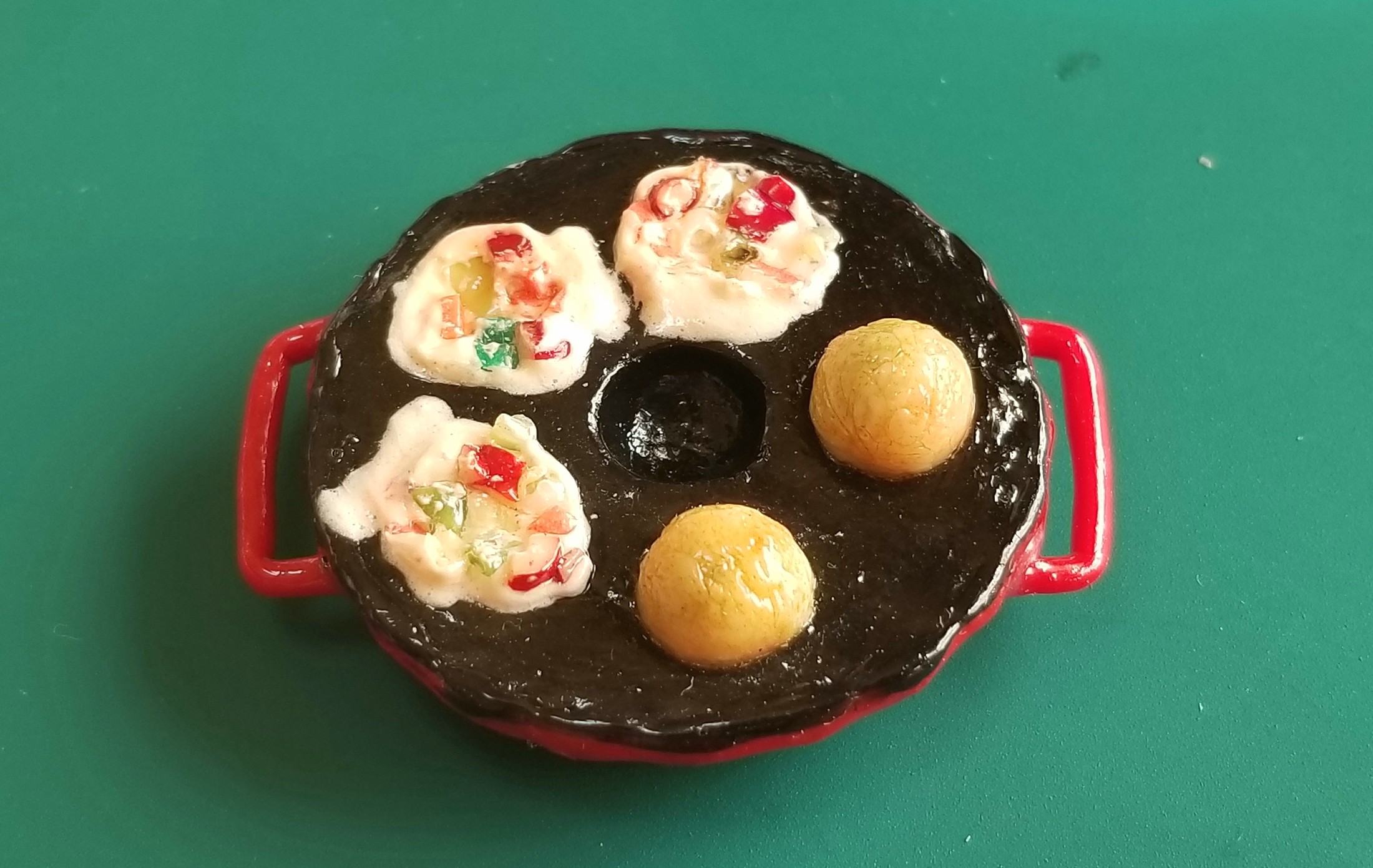 ミニチュア,たこ焼き器,鉄板,樹脂粘土,石塑粉粘土,食品サンプル