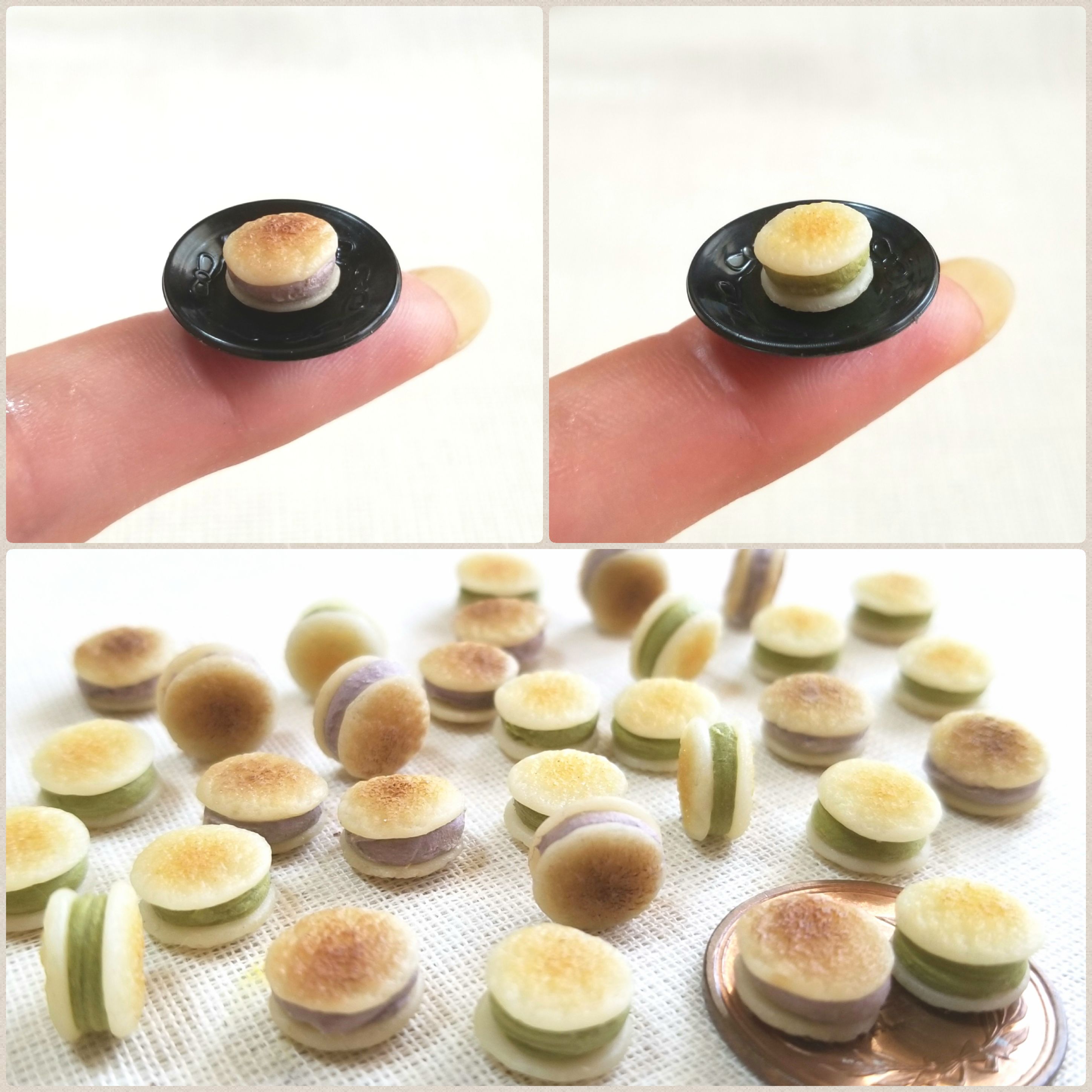 おいしい和菓子,どら焼き,ミニチュアフード,樹脂粘土,ミンネで販売中