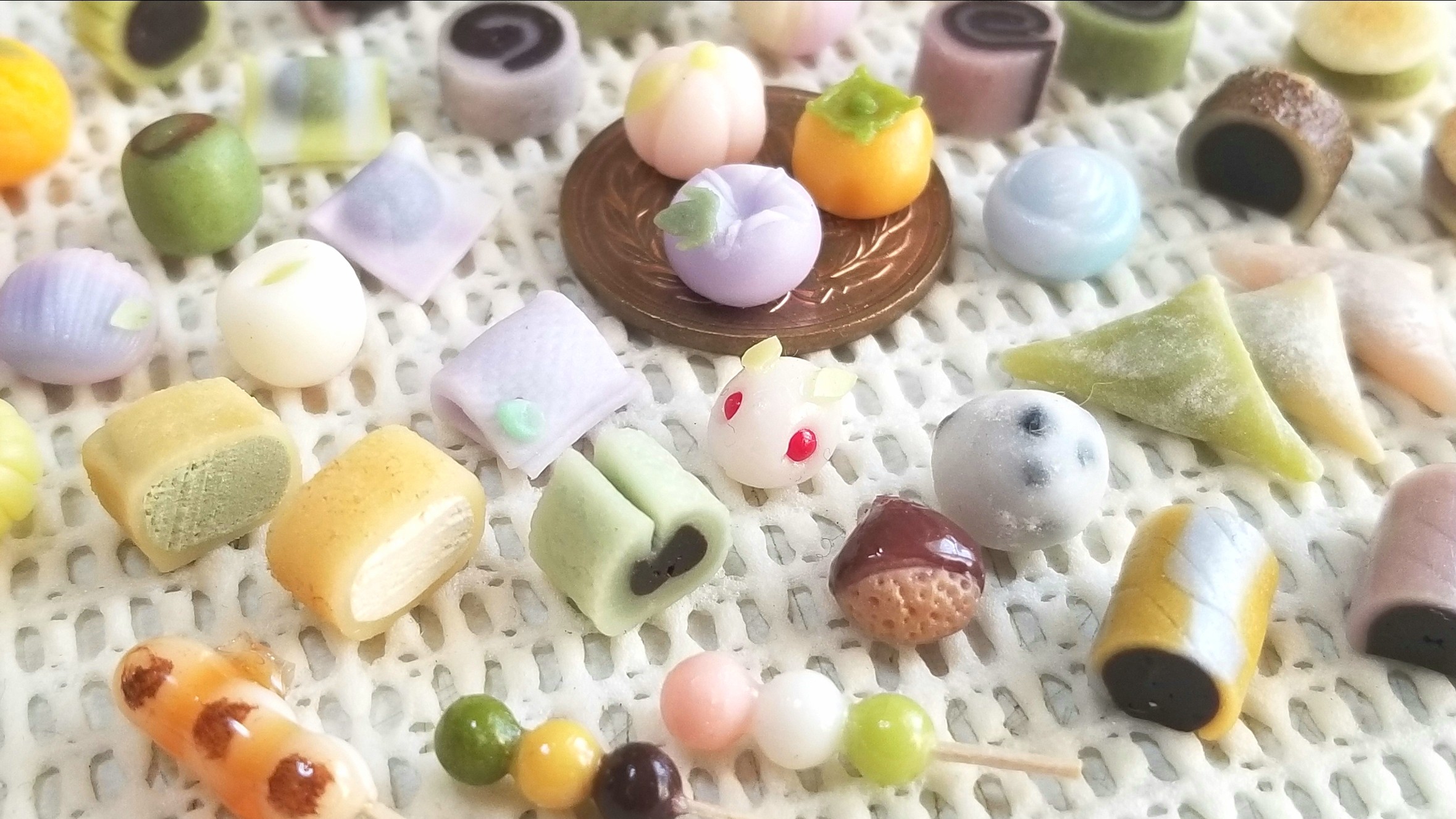 かわいいミニチュア和菓子,手作りアート,おすすめミンネおもちゃ小物