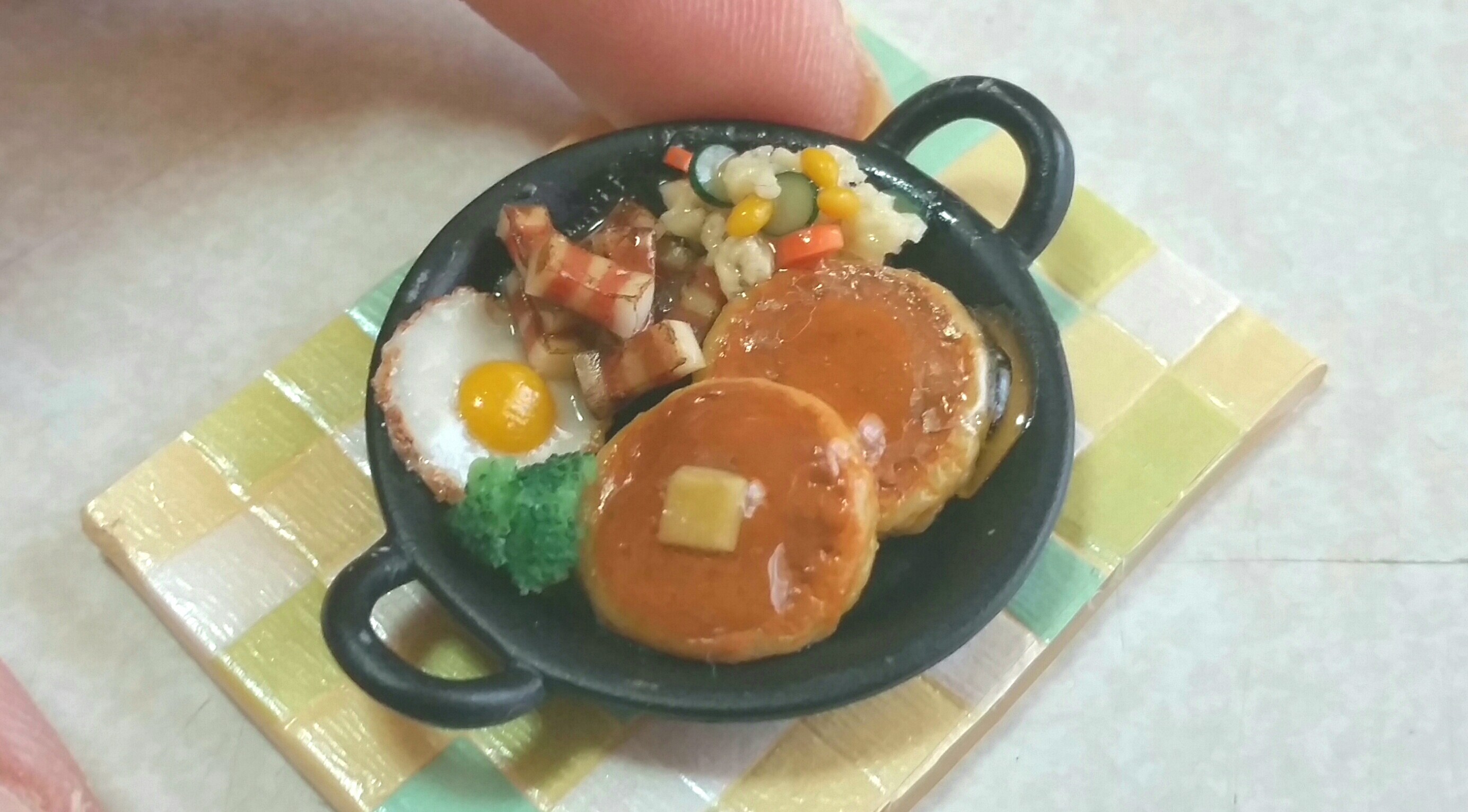 ミニチュアフード,おいしいパンケーキ,ホットケーキ,樹脂粘土