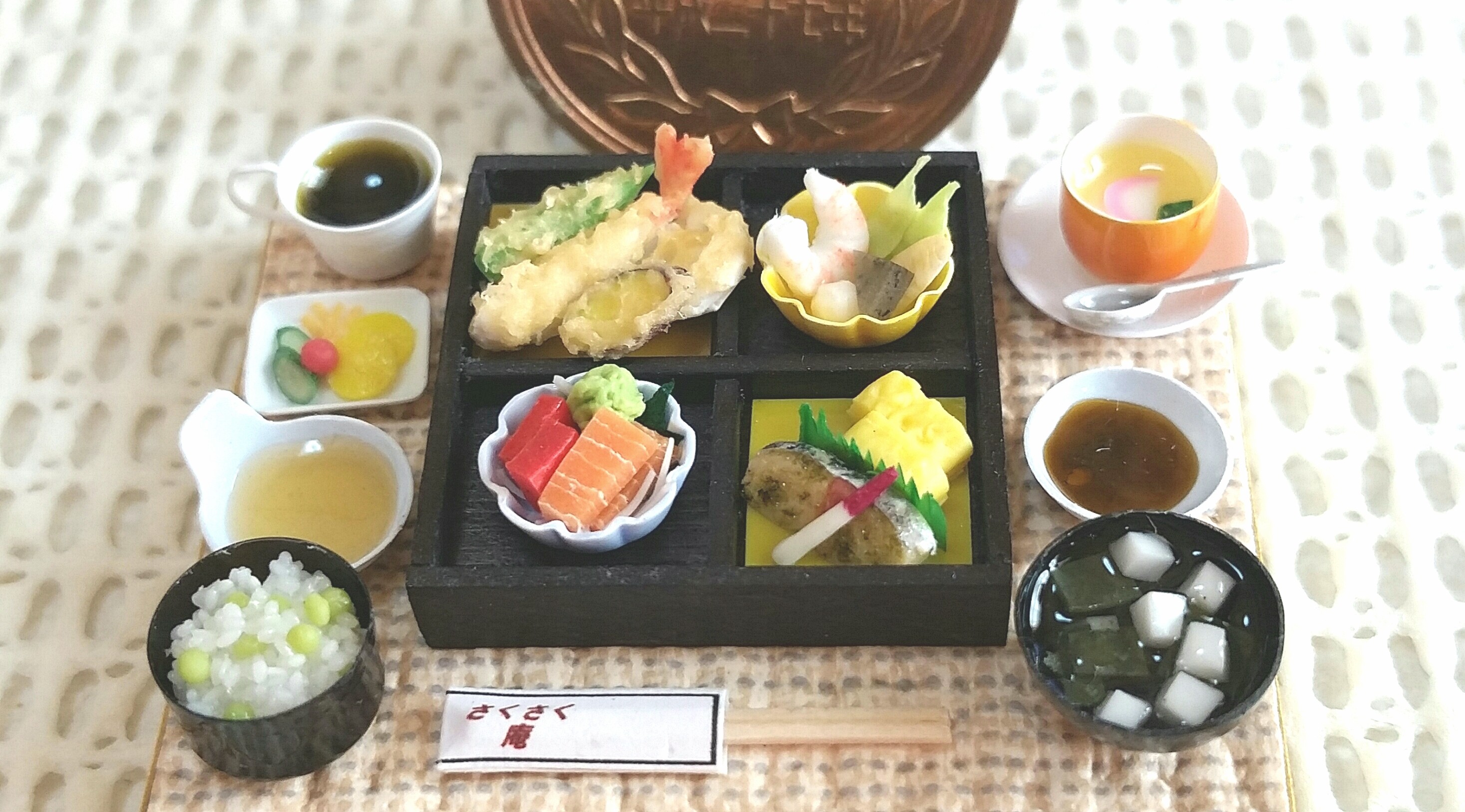 会席弁当,懐石,ミニチュアフード.樹脂粘土,美味し,可愛らしい,リアル