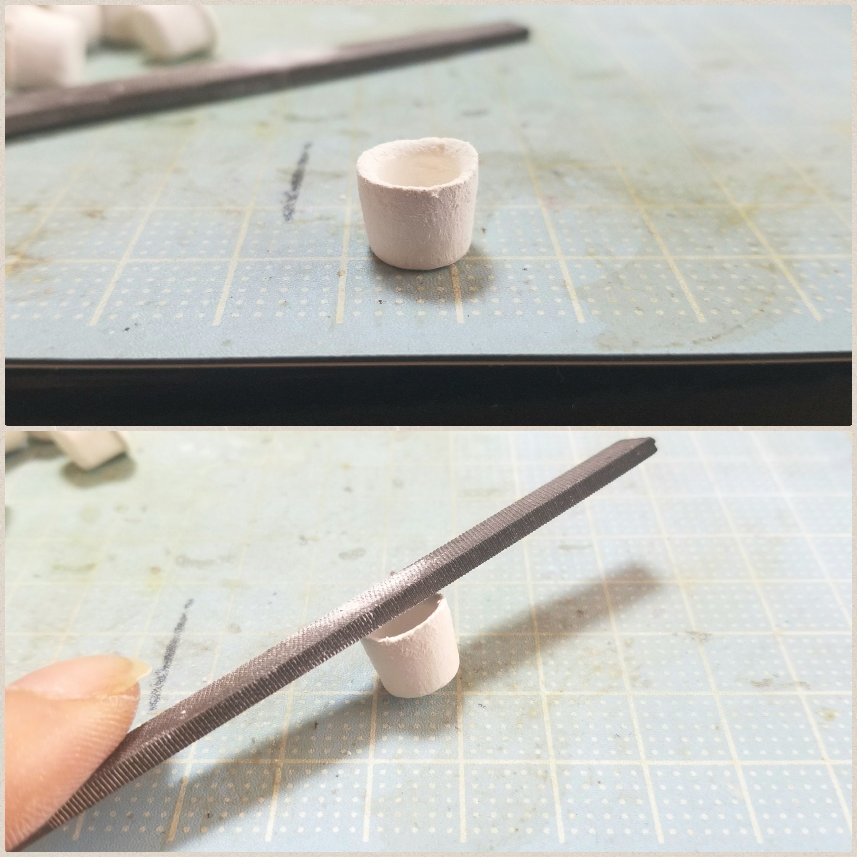 ミニチュア湯呑みの作り方,石塑粘土アート,ハンドメイド,丁寧な仕事