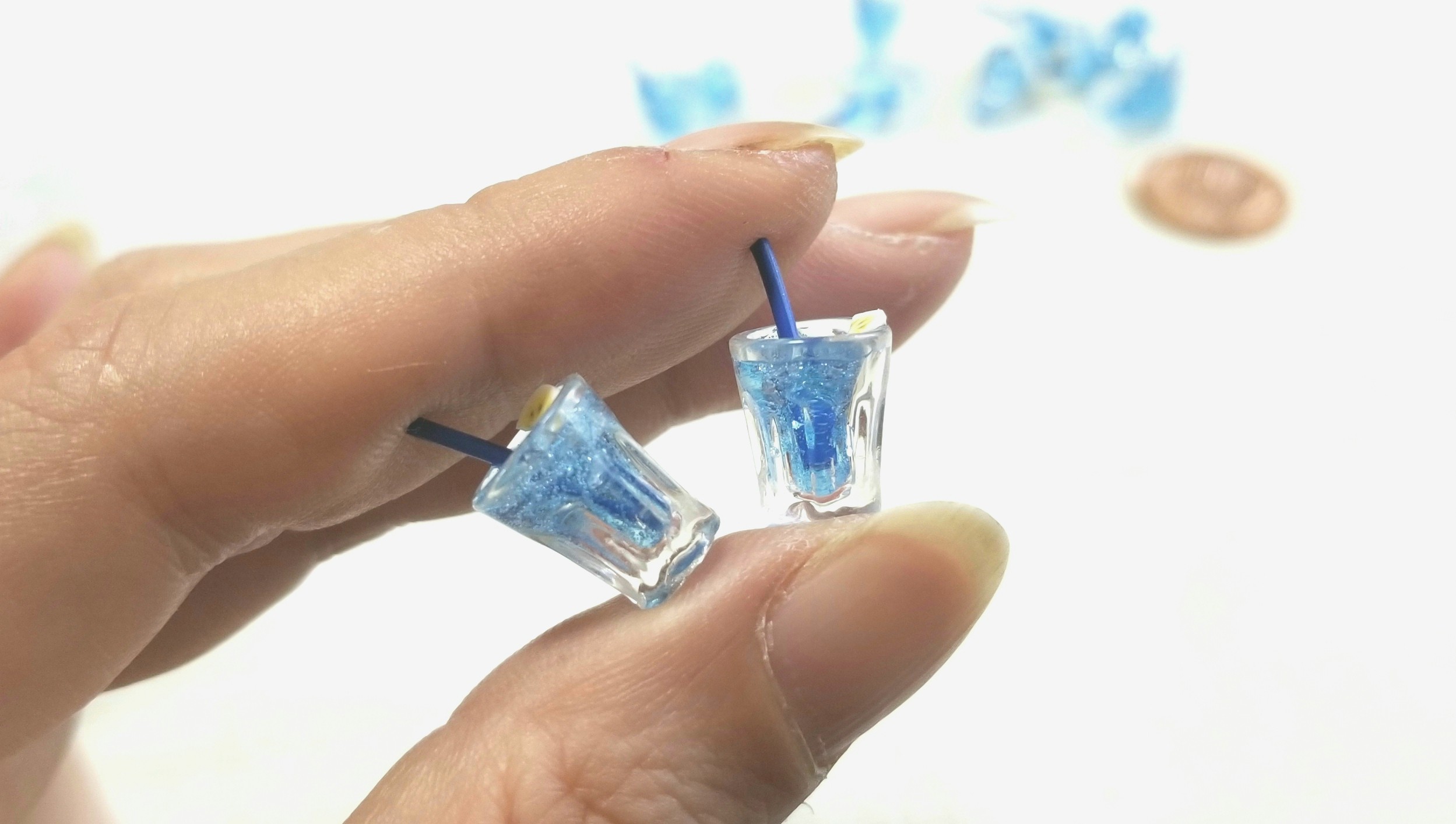ミニチュアブルースカッシュ飲み物作り方,かわいいドール用品小物