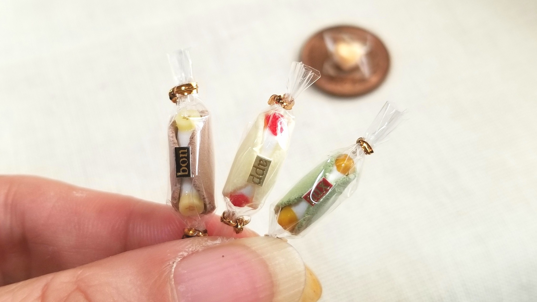 ミニチュアフード,aki工房,三色オムレット,ミンネで購入,お気に入り