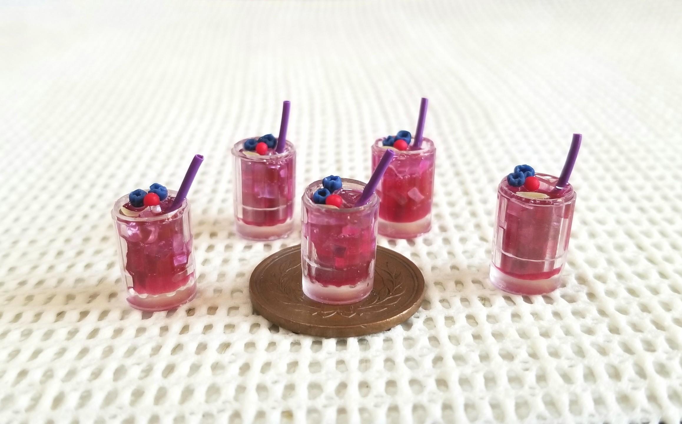 ミニチュアフード,ジュース,レジン,食品サンプル,ベリー,シルバニア