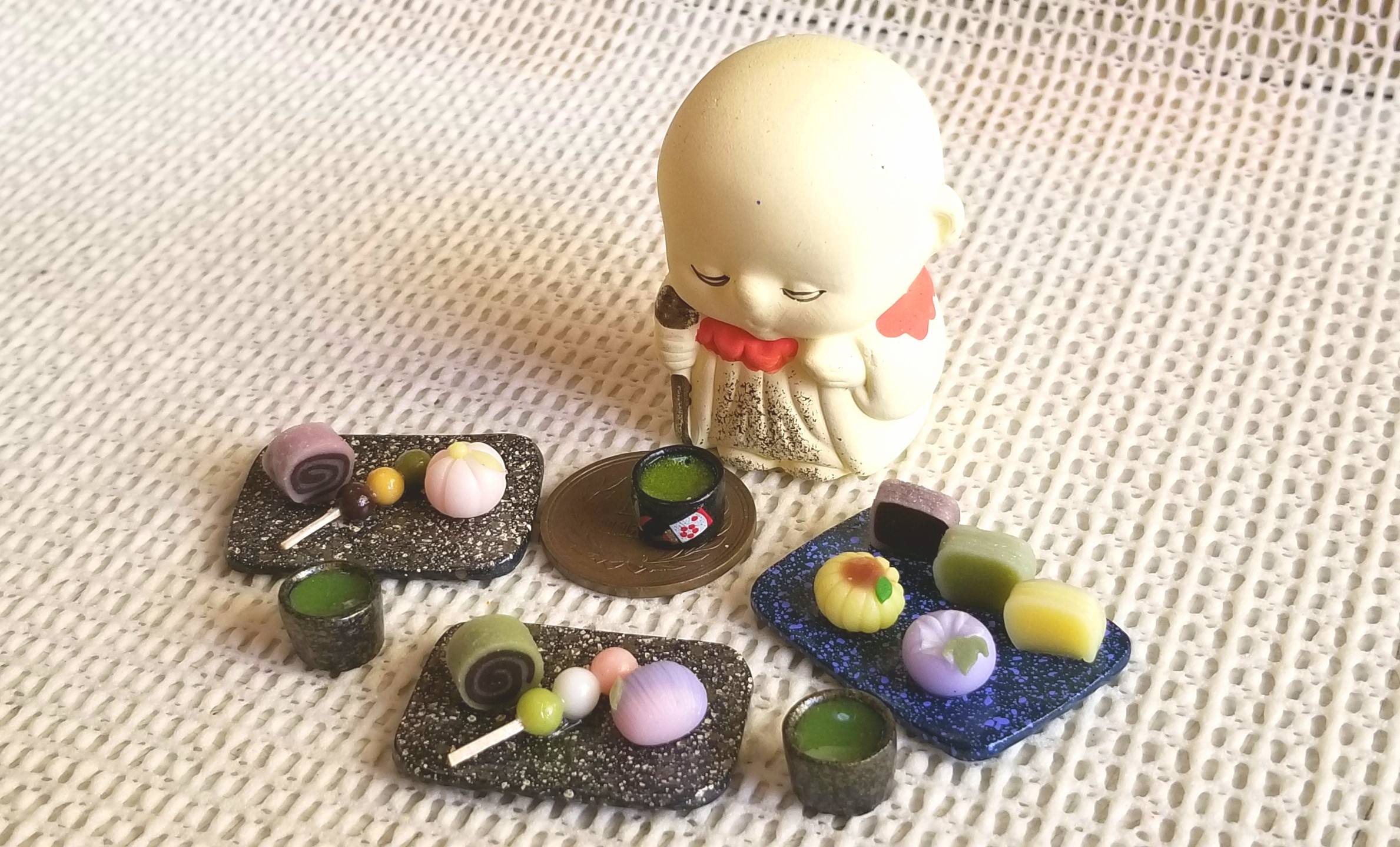 和菓子,美味,ミニチュア,ミニチュアフード,樹脂粘土,ハンドメイド