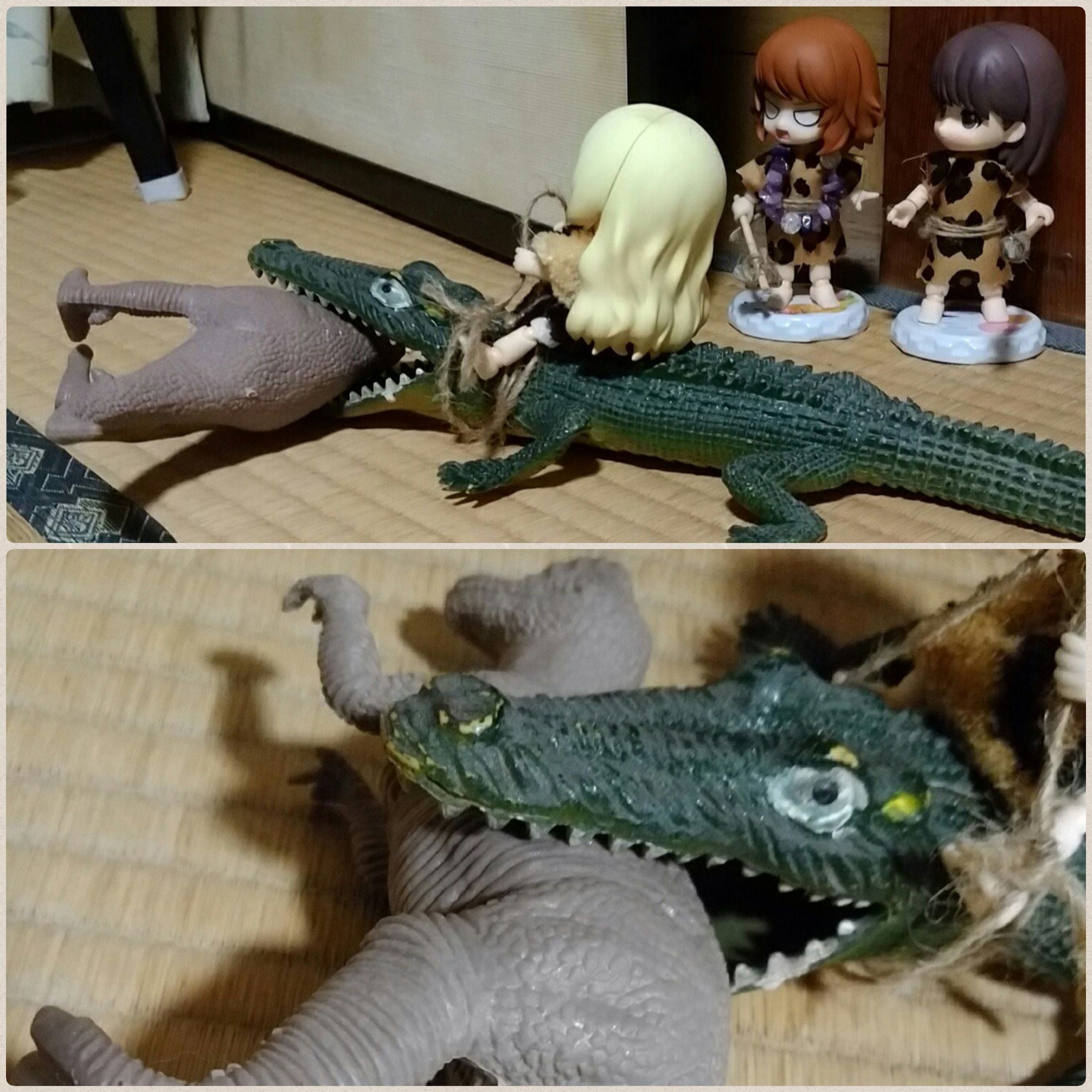 ワニ捕獲,かわいい原始人ドール用小物,そっくり特徴ネタツイッター