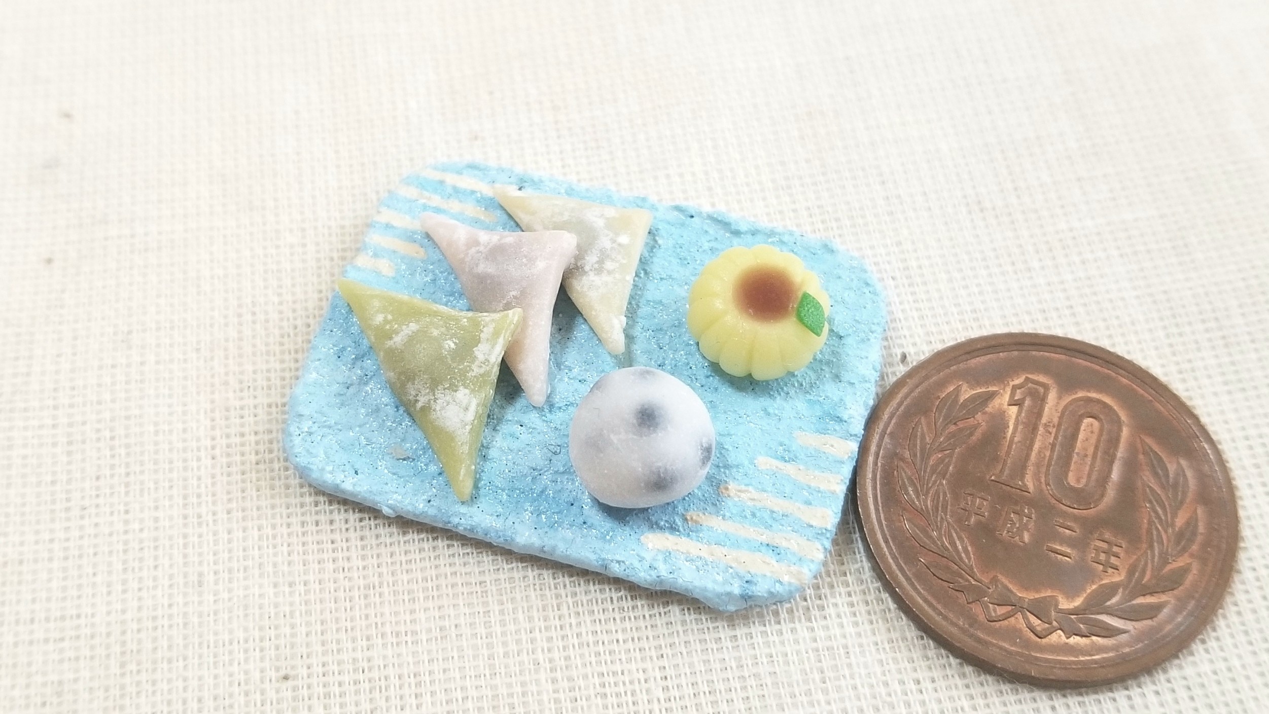 和食器,陶器,和菓子,ミニチュアフード,生八ツ橋,キューポッシュ,人形