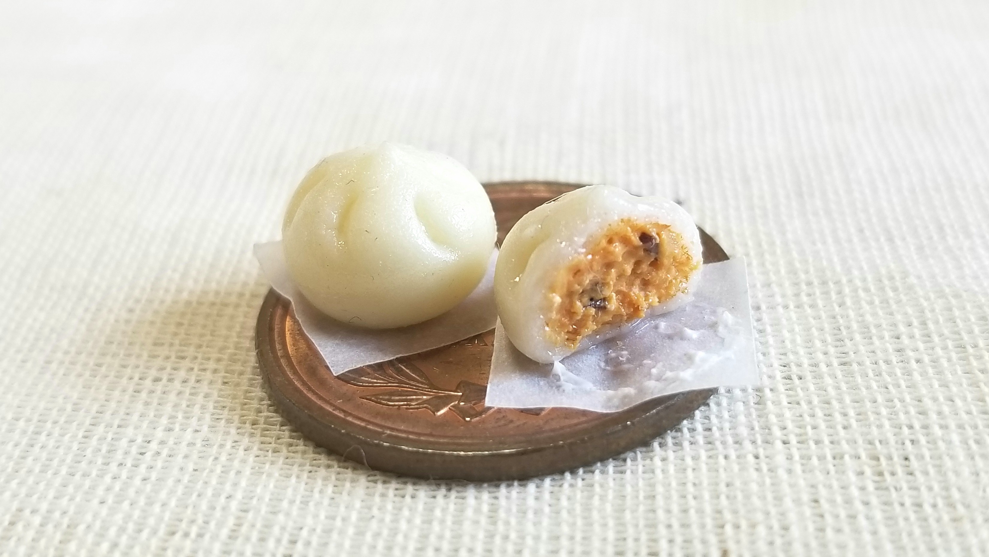 よもぎのミニチュアフード,可愛い肉まん,ミンネ販売,コンビニホット