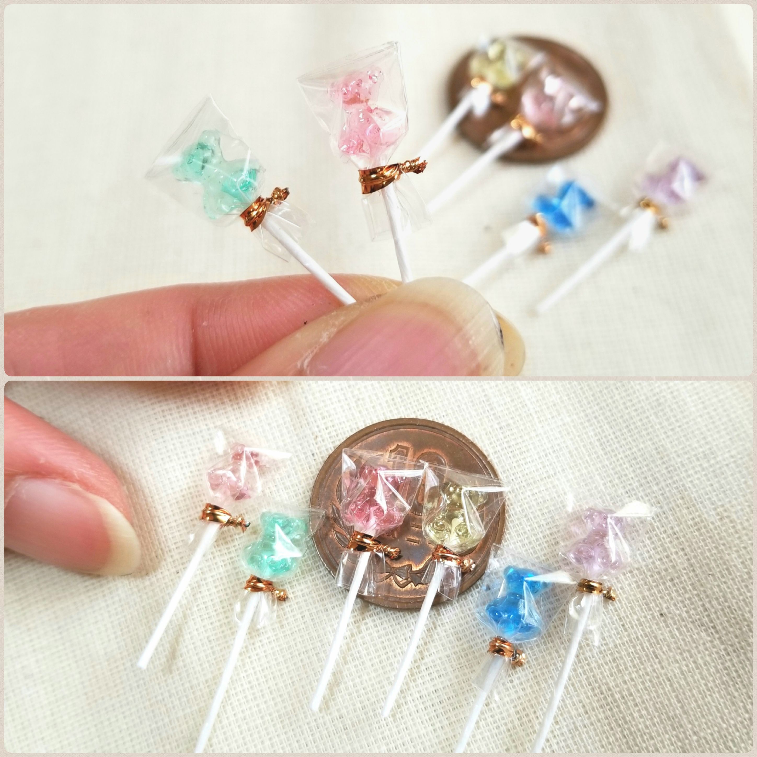ミニチュア,くまキャンディー,飴.かわいいロリポップ,クマちゃん