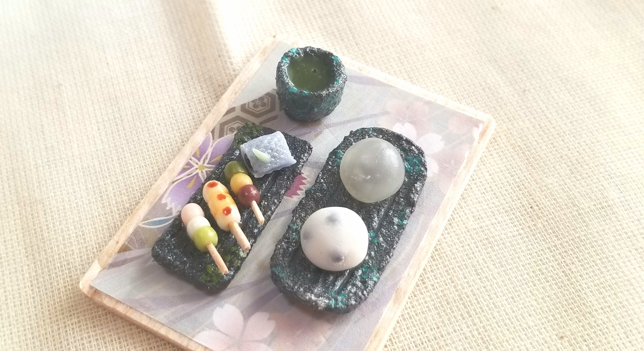 和菓子,粘土,ミニチュア,フェイクフード,食品サンプル,ハンドメイド