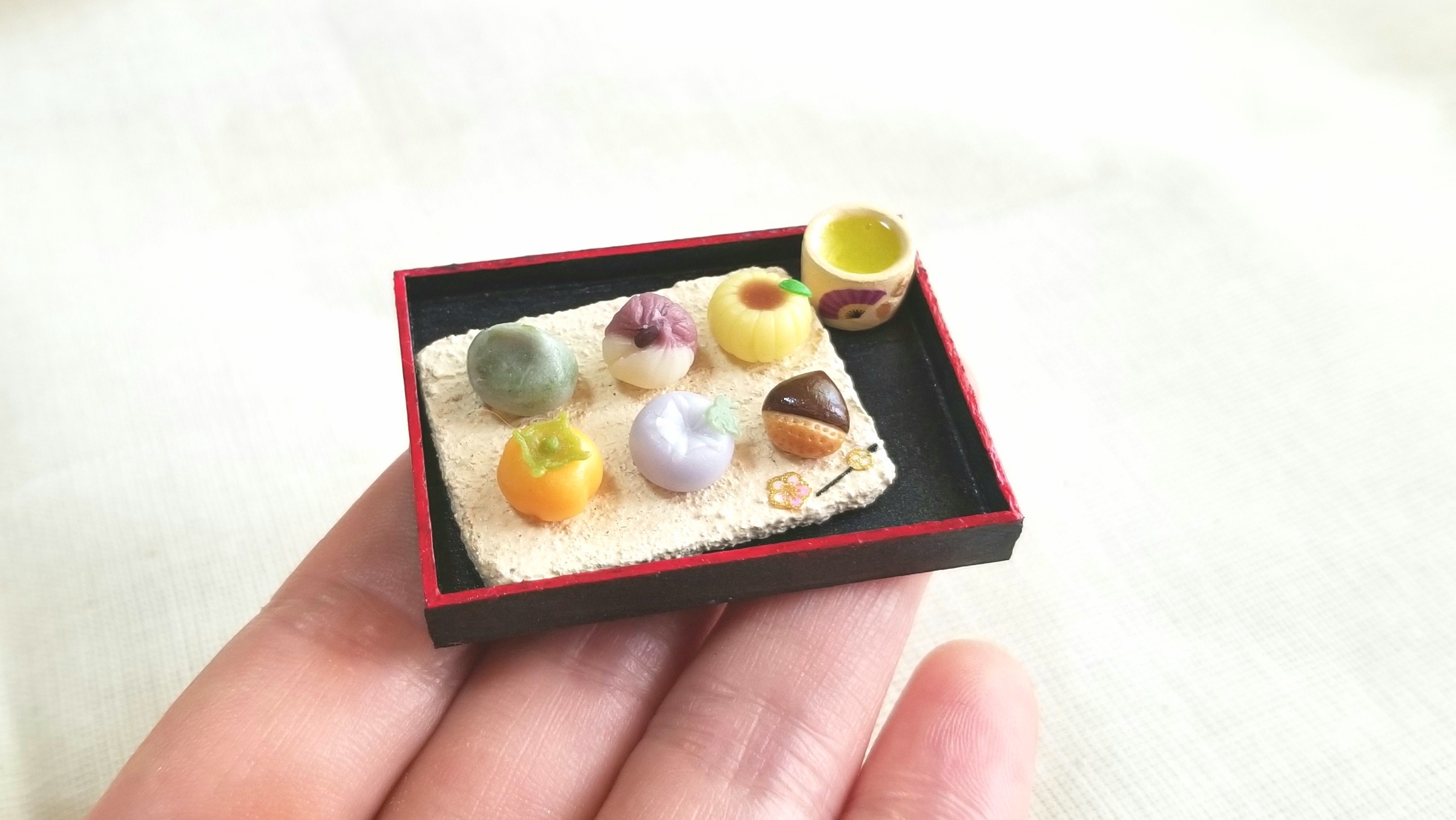 ミニチュアフード 和菓子 桜餅 柏餅 ちりめん ハンドメイド - 趣味