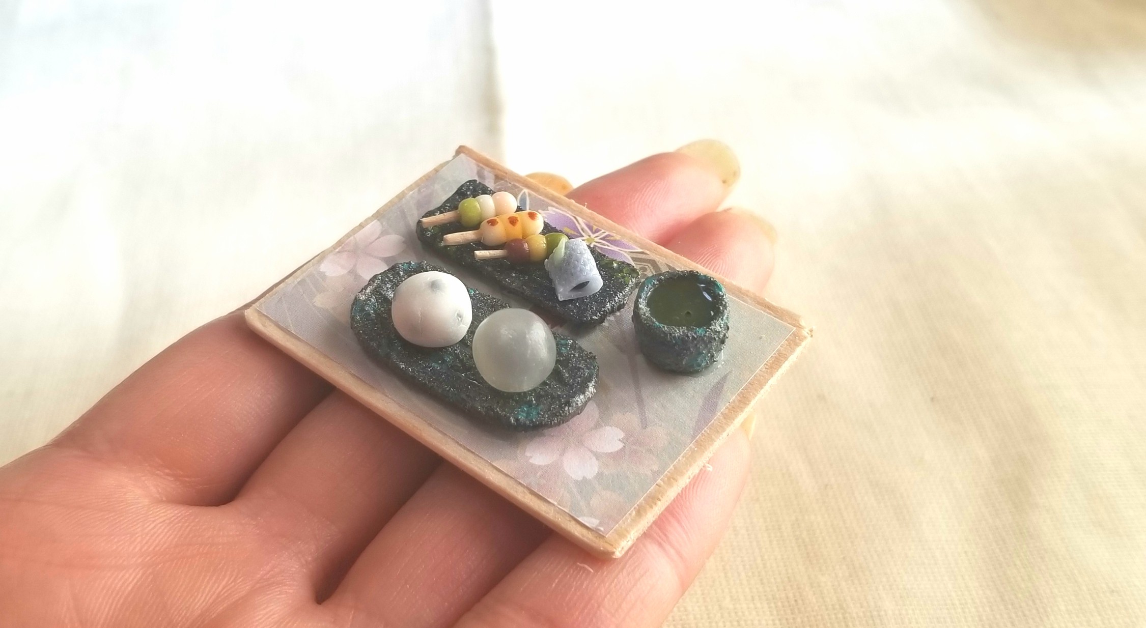 みたらし団子,和菓子,粘土,ミンネで販売中,ミニチュア,シルバニア