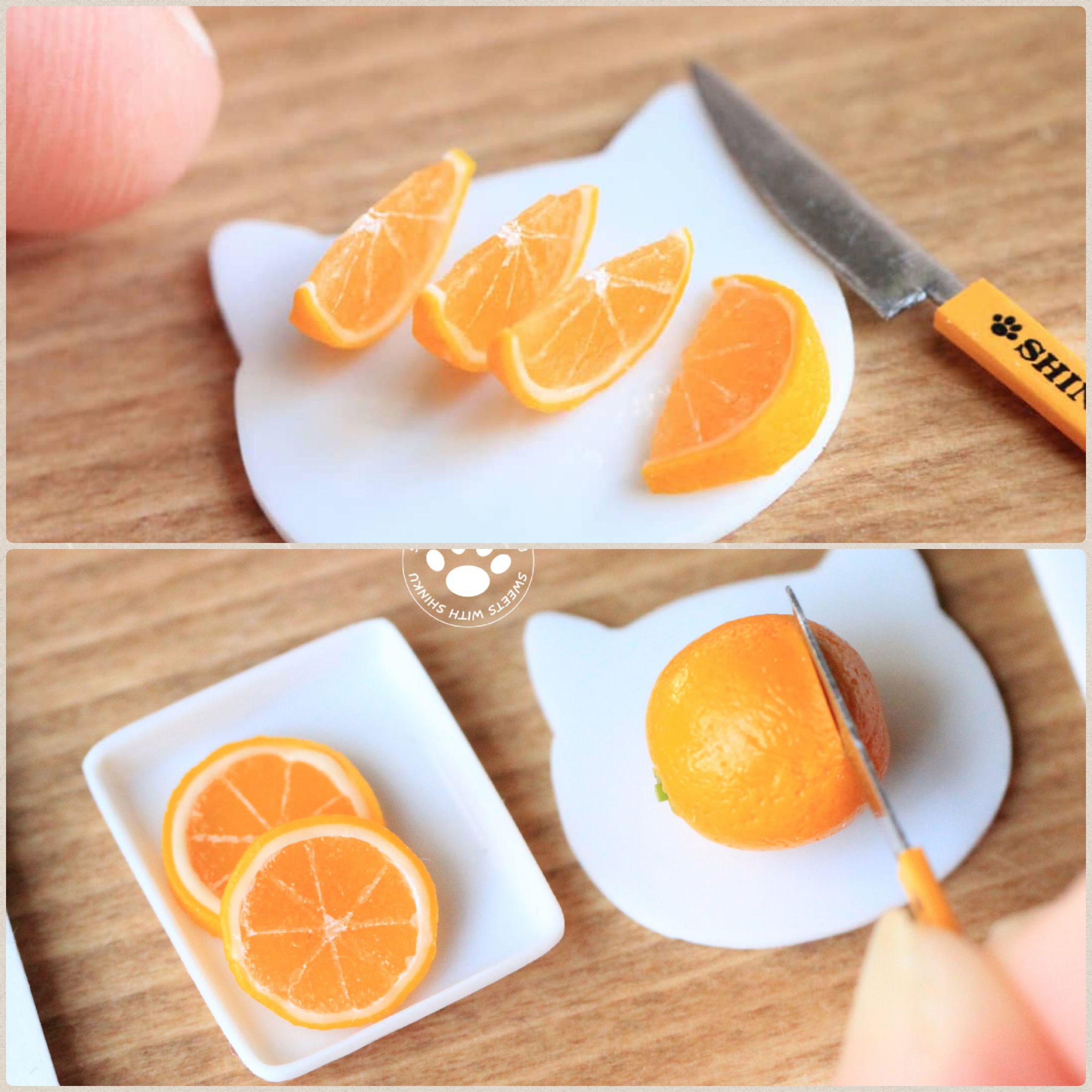 ミニチュアみかん,オレンジスライス,フェイクフード,手作り手料理