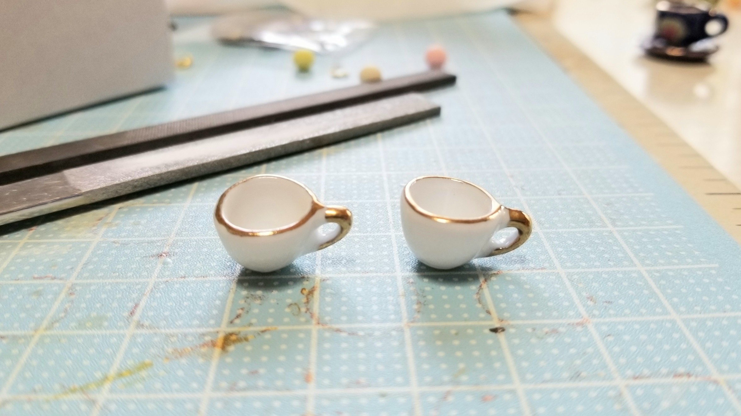 陶器のティーカップセット飲み物ドリンクハンドメイドフェイク手作り