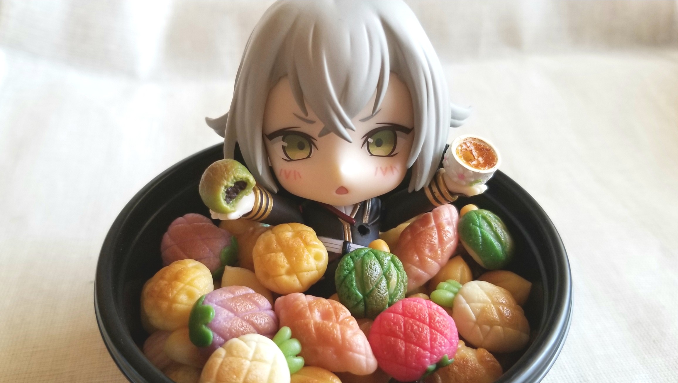 ミニチュアフード,野菜のメロンパン,ねんどろ刀剣男士蛍丸,ドール用
