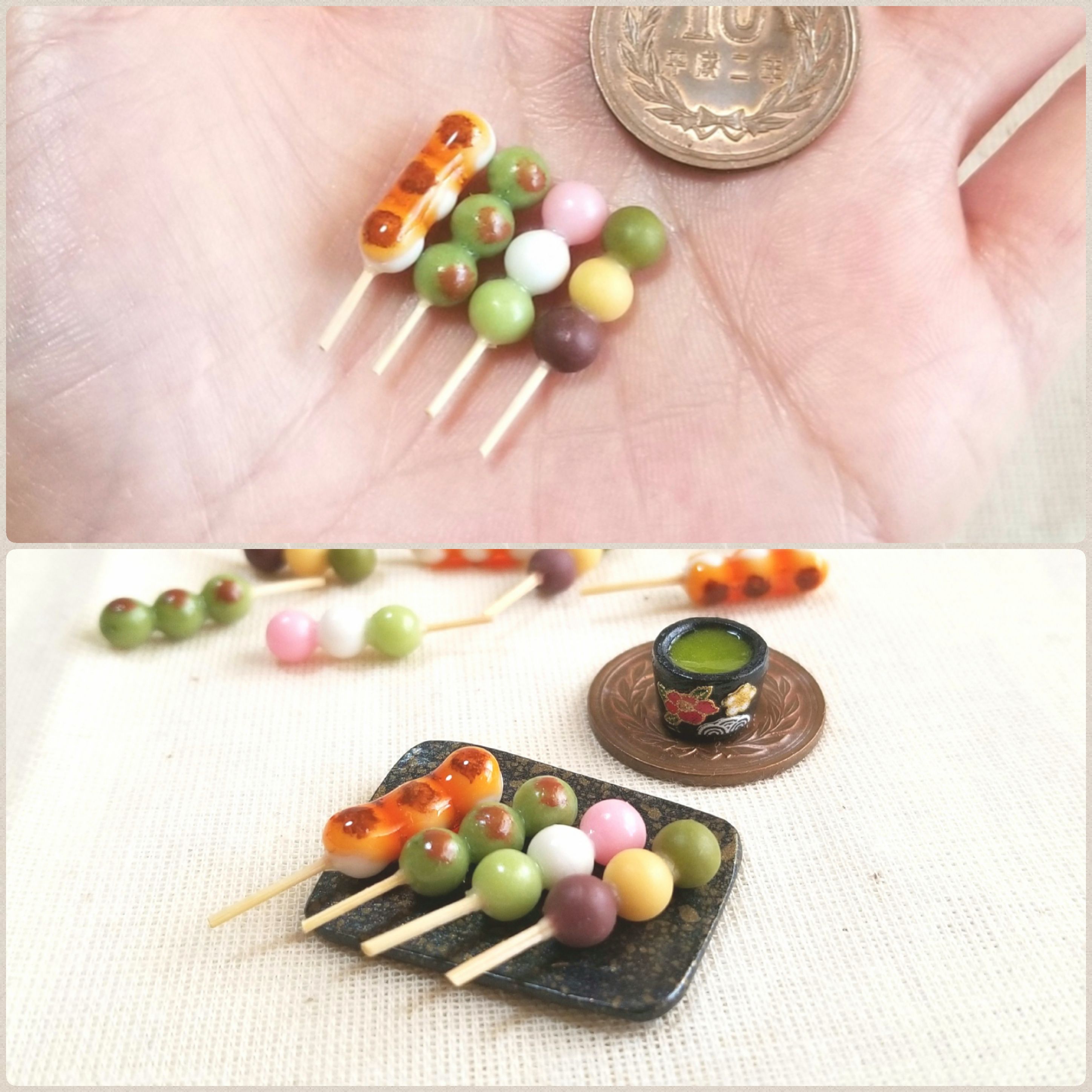 日本人の和心,癒し,癒される,お花見,団子,餅,美味しそう,ミニチュア