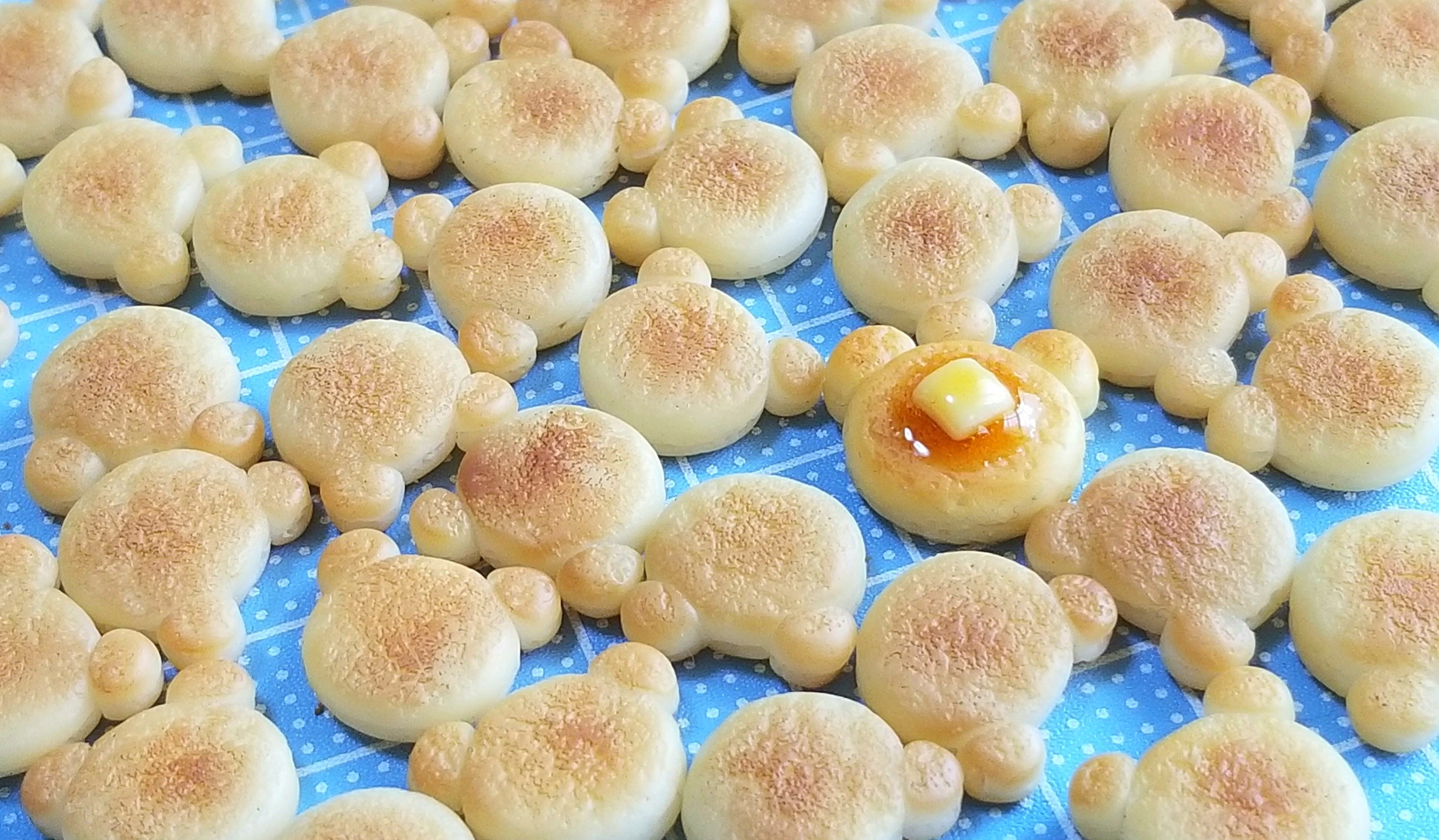 作り方,クマちゃん,ホットケーキ,樹脂粘土,ミニチュア,着色,ドール