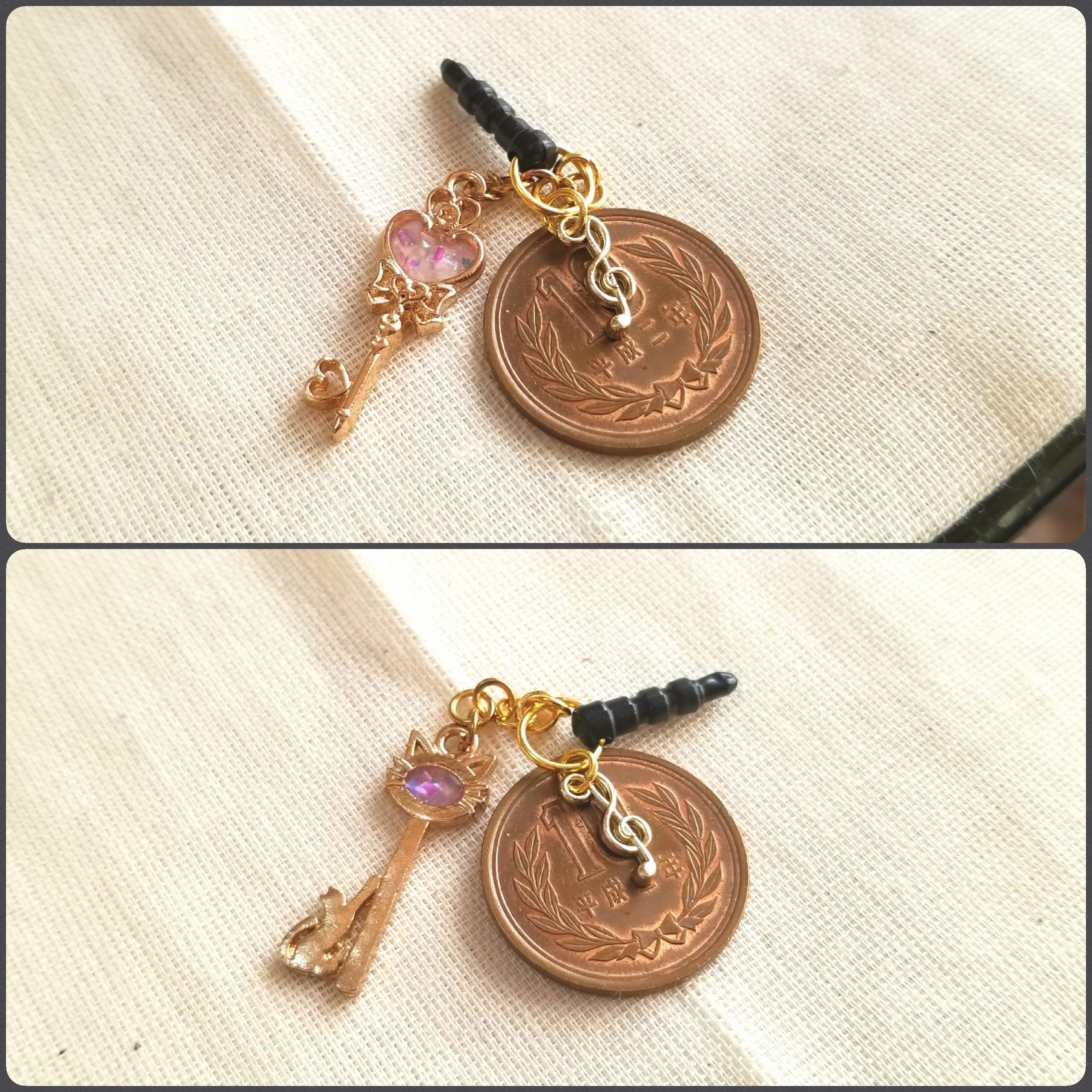 イヤホンジャック,鍵,ハート,猫,レジンアクセ,お洒落,可愛い,ミンネ