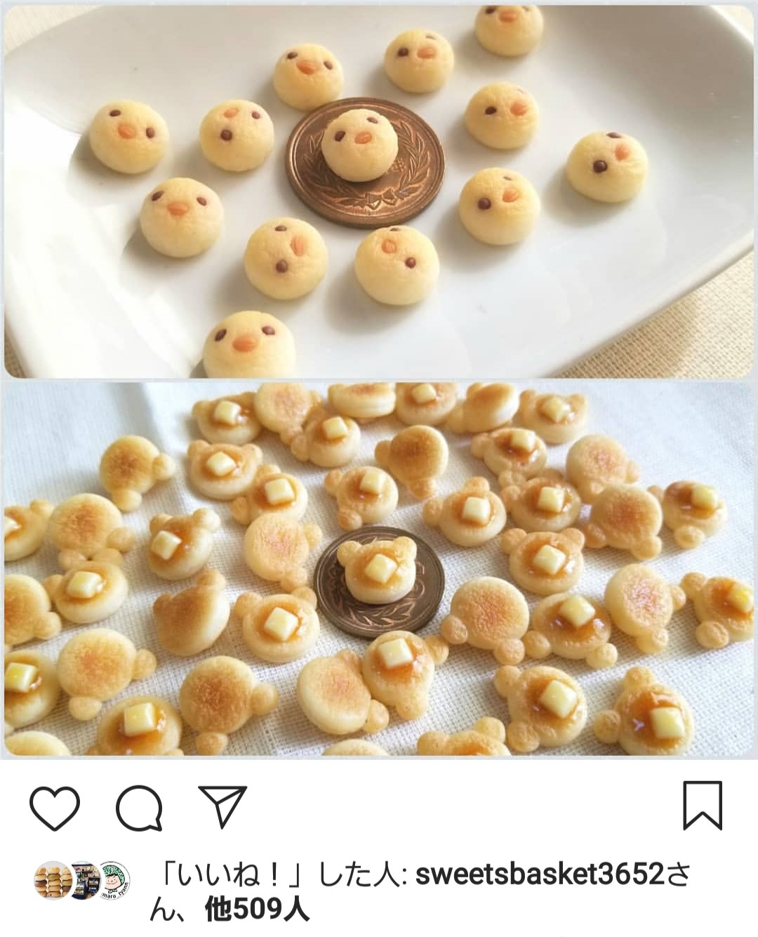 ひよこ,くまパン,ミニチュアフード,ミンネで販売中,インスタグラム
