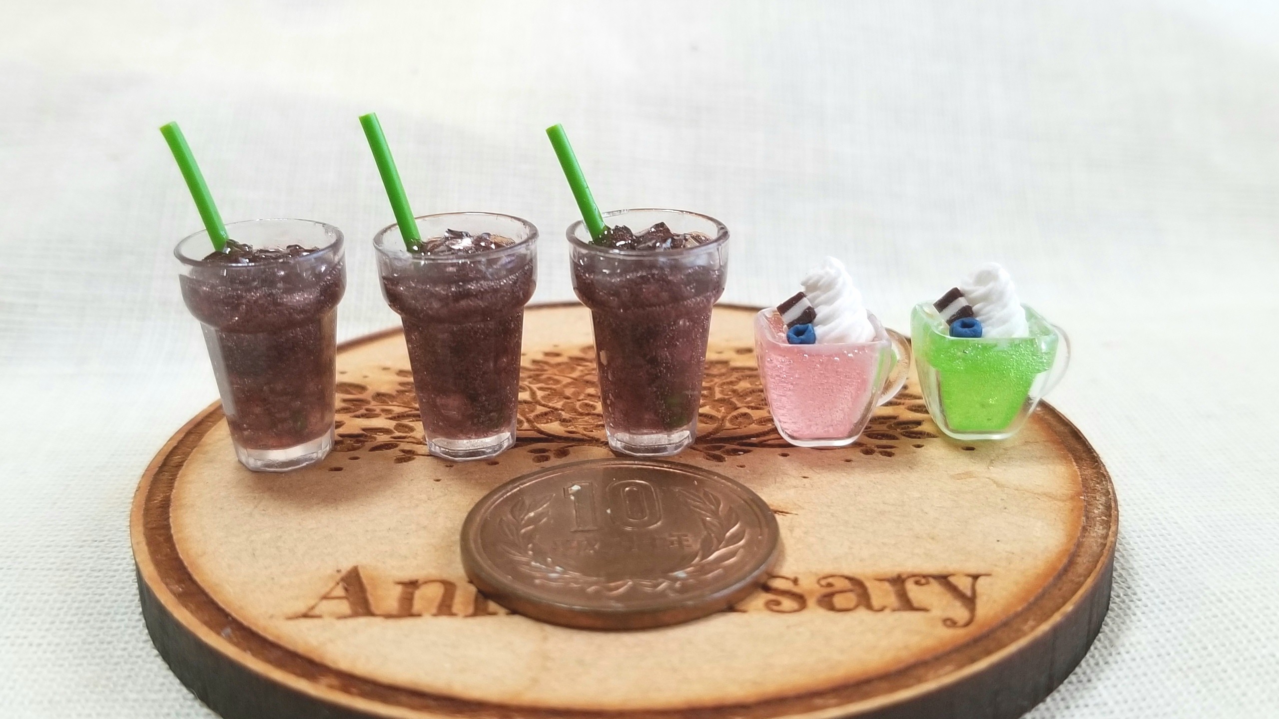 ドリンク,ジュース,コーラ,ミニチュアフード,樹脂粘土レジン,ミンネ