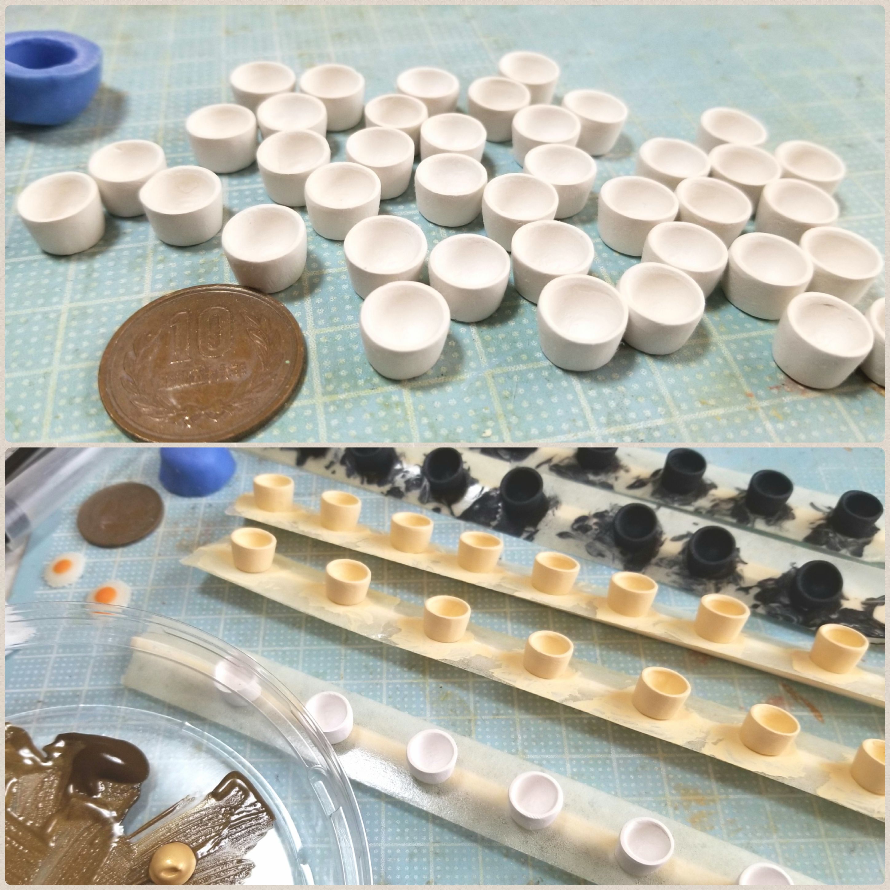 ミニチュアコップ湯呑み作り方,完全攻略,ミニチュアフード,石塑粘土