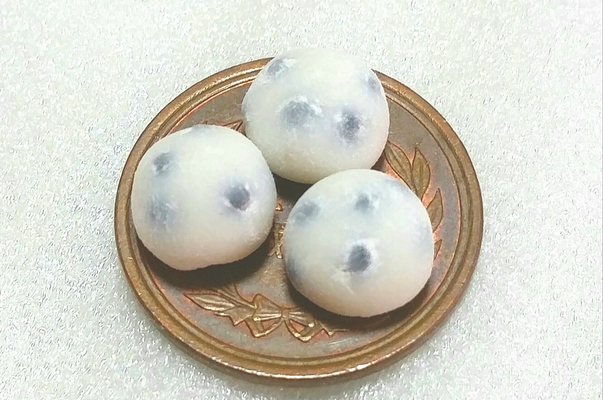 和菓子,甘味処,ミニチュアフード,豆大福,樹脂粘土,ドール用品小物