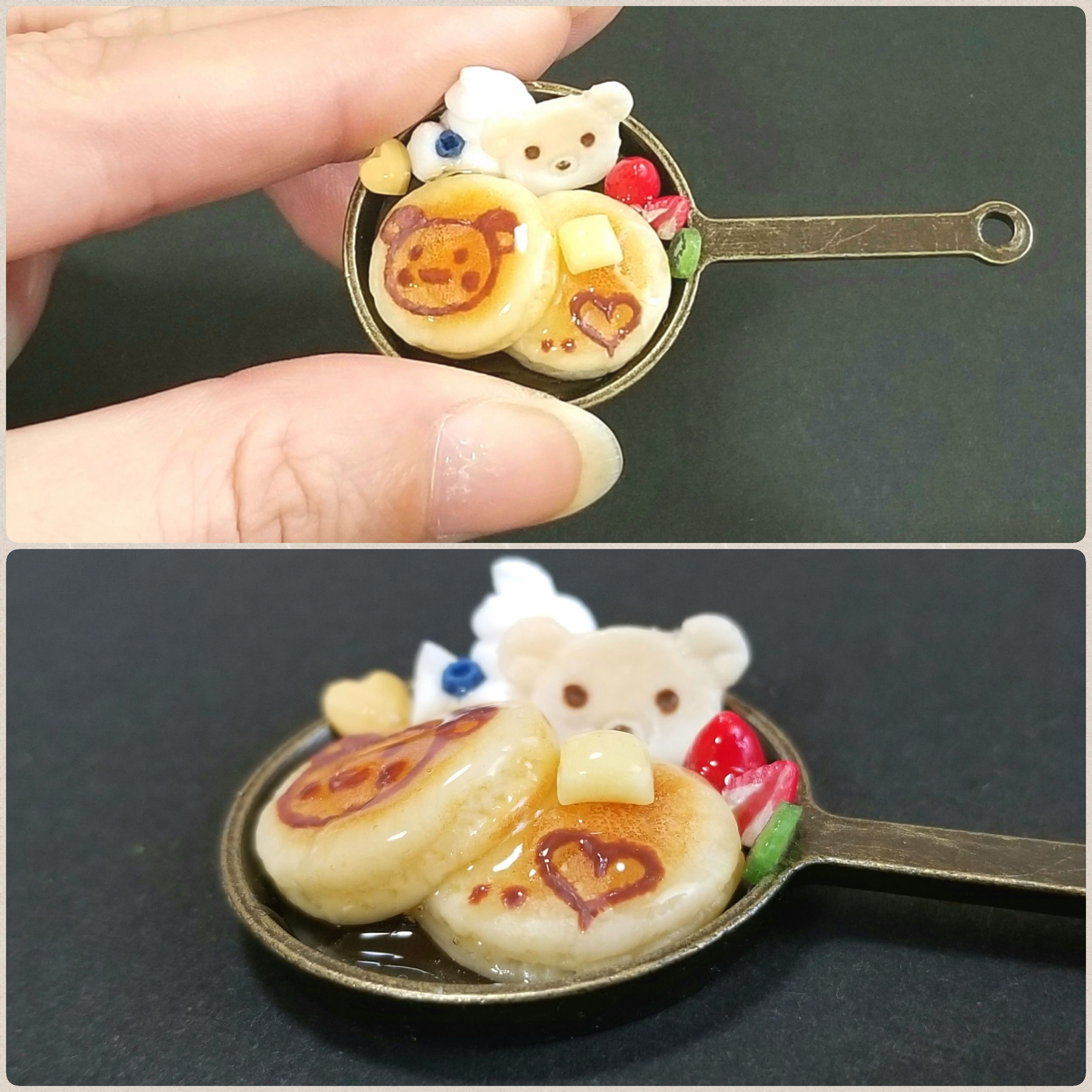 可愛くまちゃんホットケーキ,ミニチュア,食品サンプル,ドール用小物