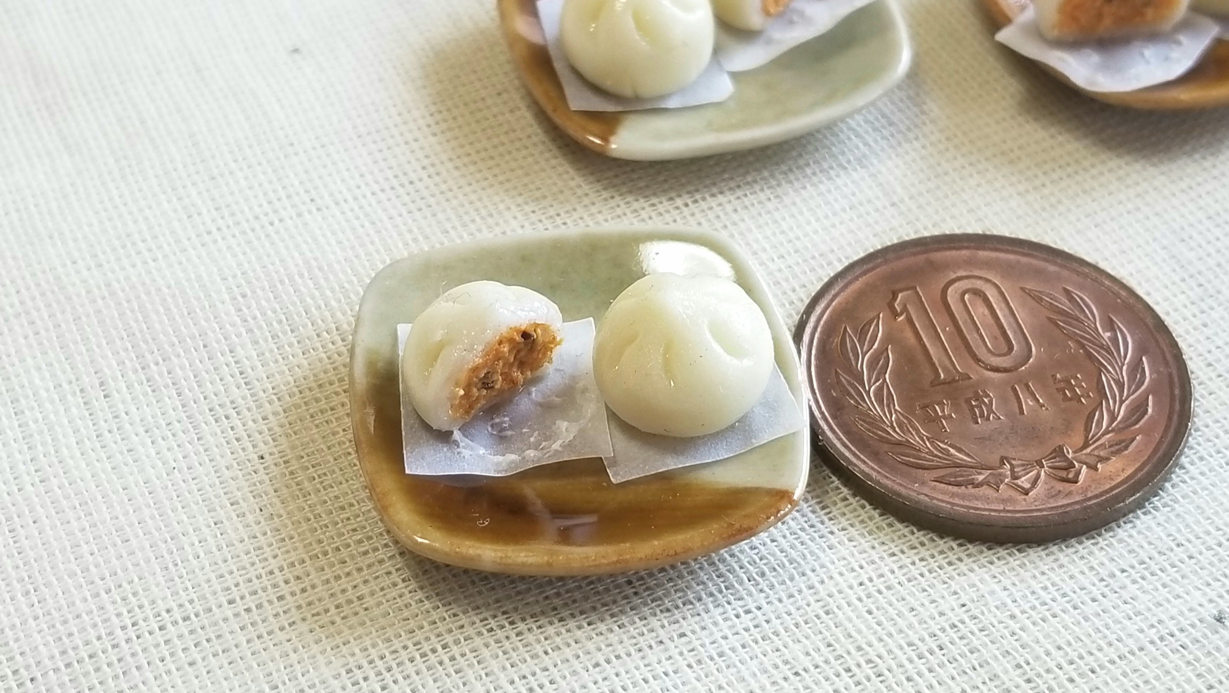 ミニチュアフード,おいしそうな肉まん,作家アート,ドール用品小物