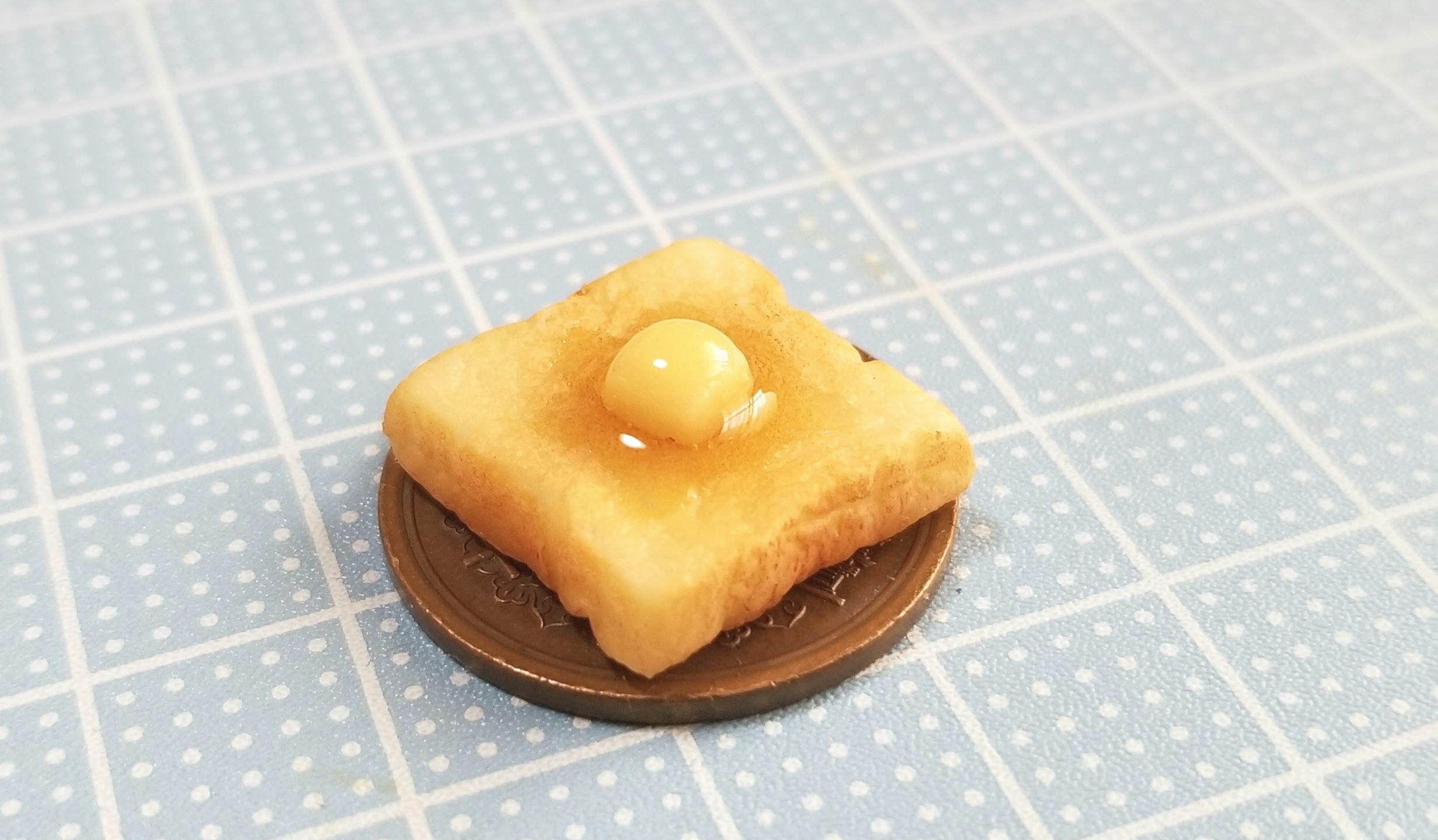 バタートースト,ミニチュア,食パン,樹脂粘土,ミニスウィーツドール