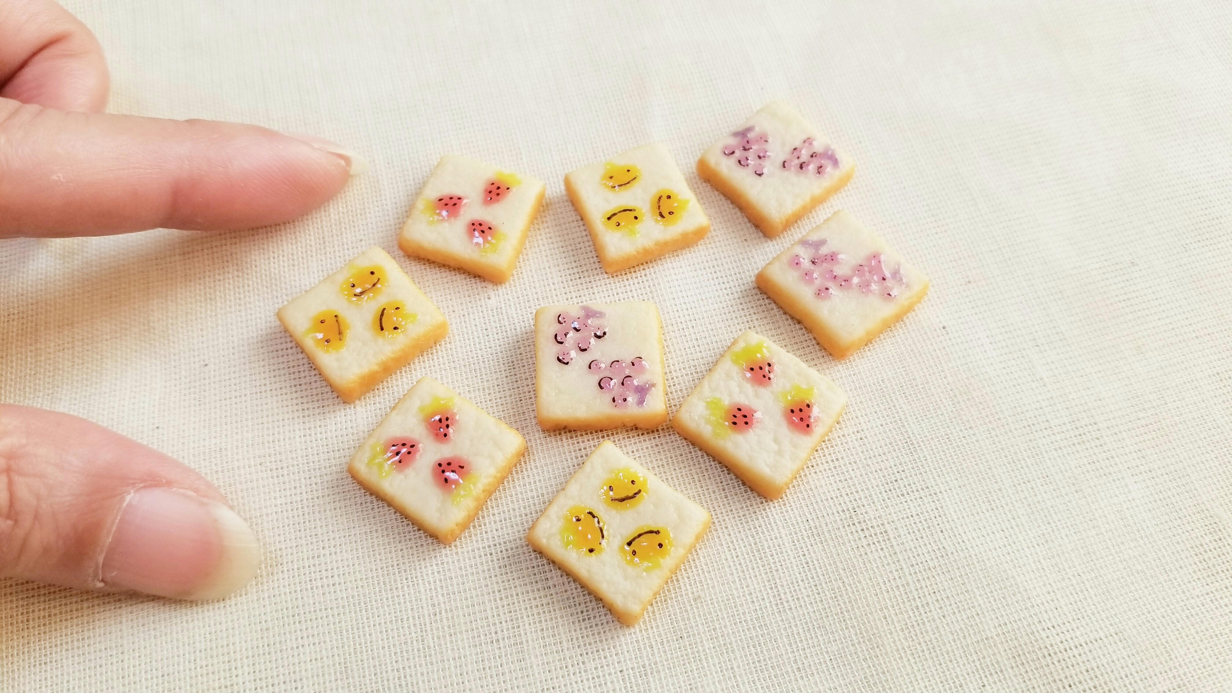ミニチュアフードの作り方ブログ樹脂粘土フェイク食パン柄トースト