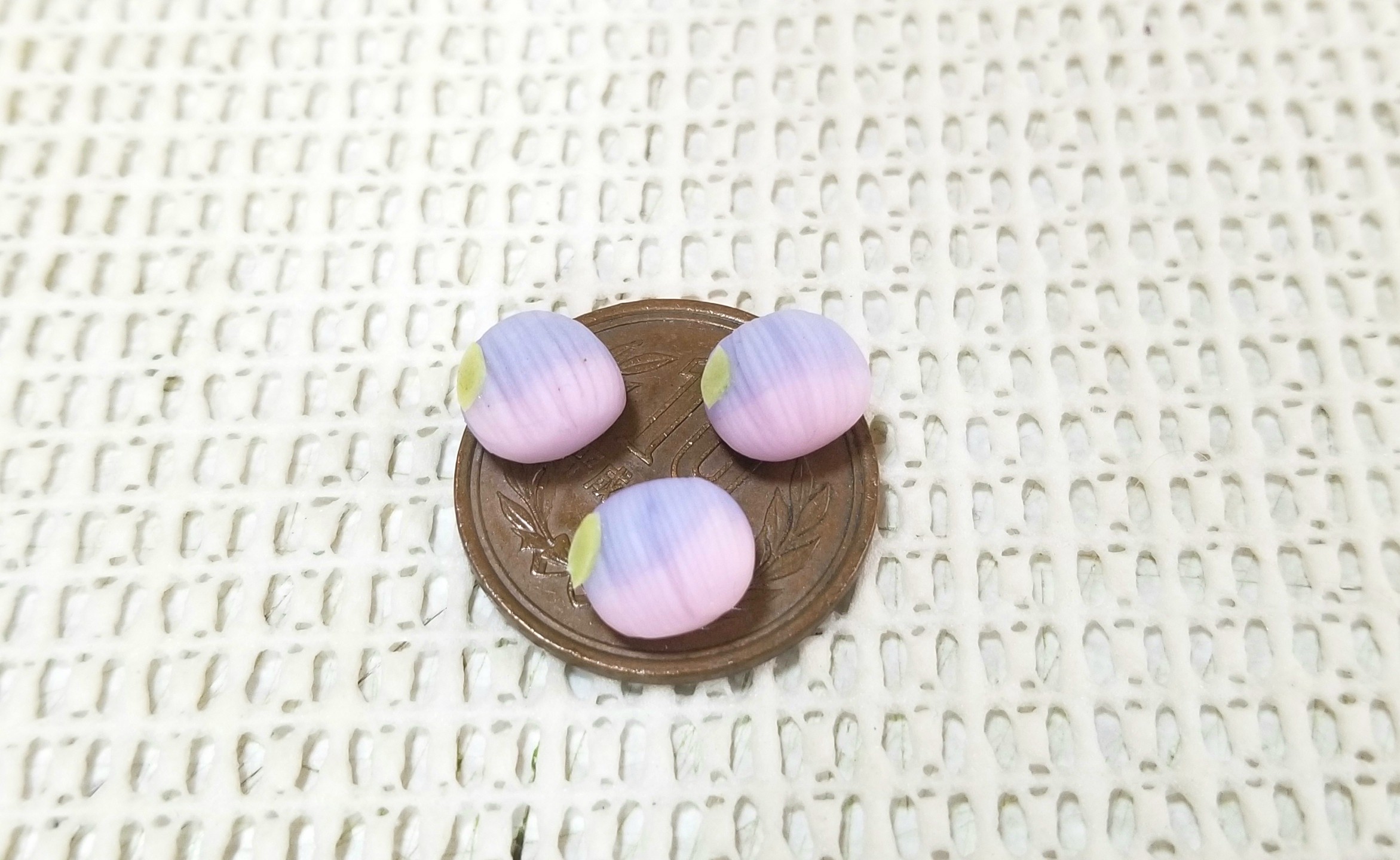 ミニチュアフード,和菓子,藤,練りきり,樹脂粘土,プーリップ系,オビツ