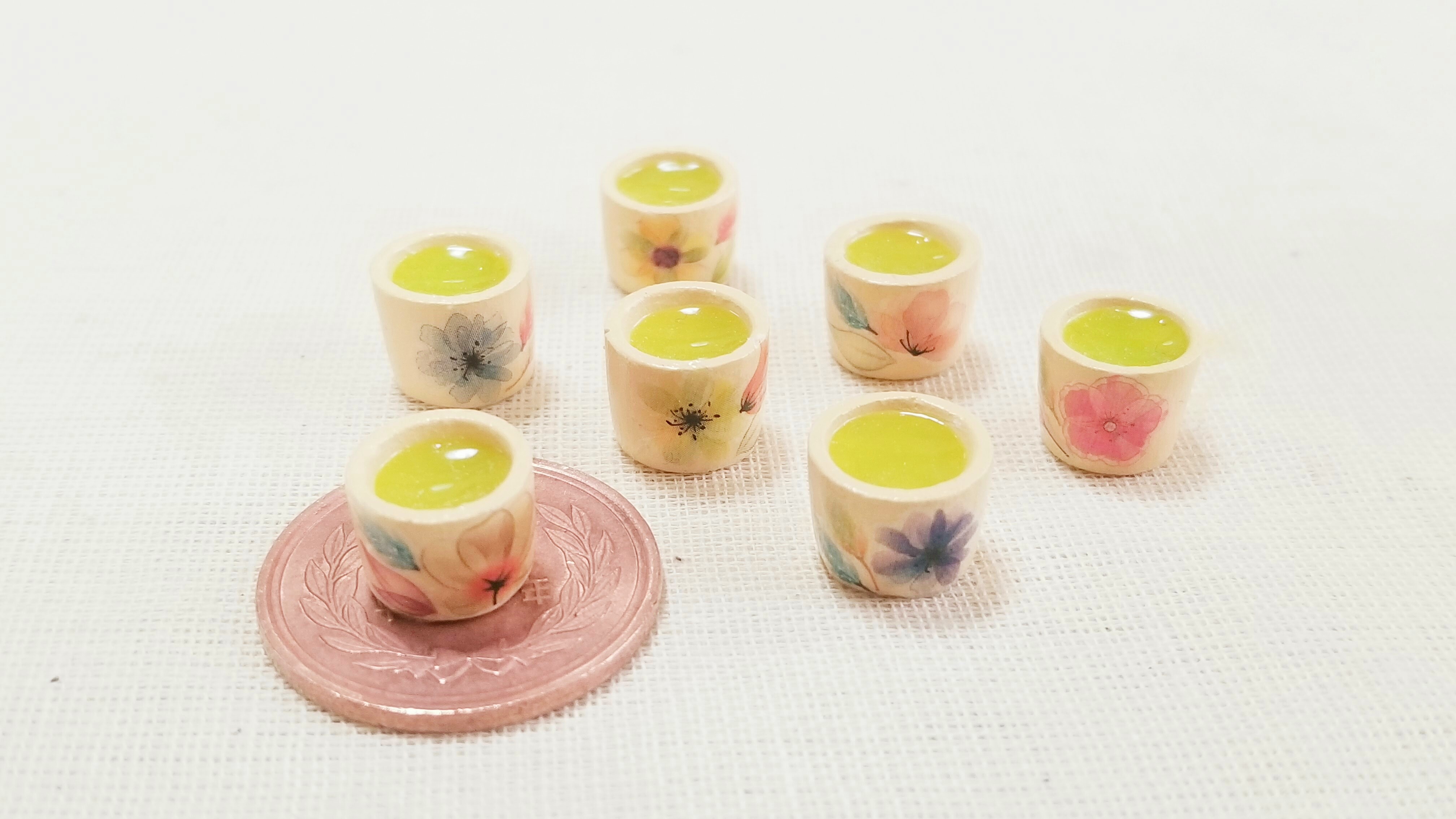 ミニチュアフード可愛い小物和風花柄飲み物ドリンクお茶作り方ブログ