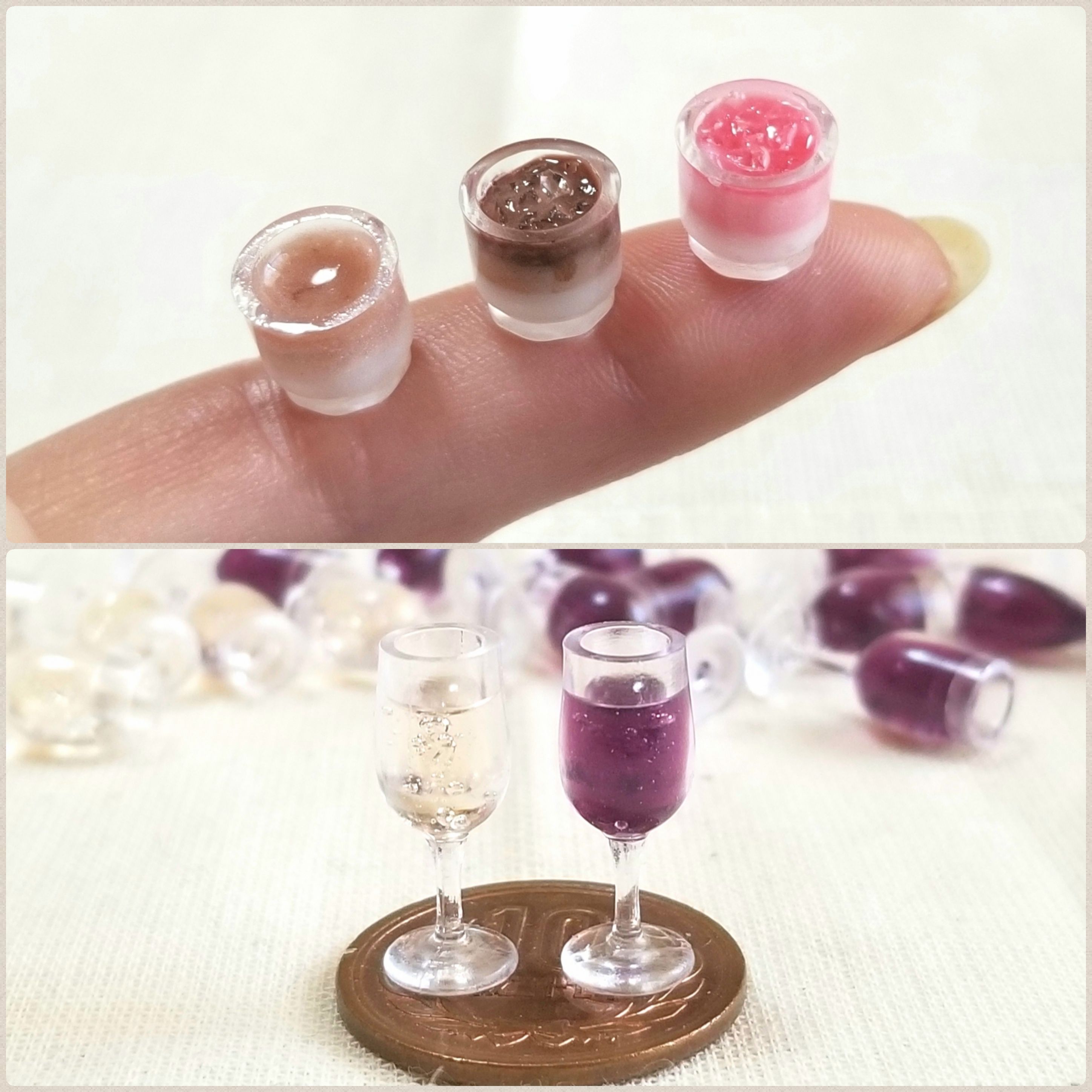 ミニチュアフード,冷たい飲み物,ワイン,オーレ,おしゃれなドリンク