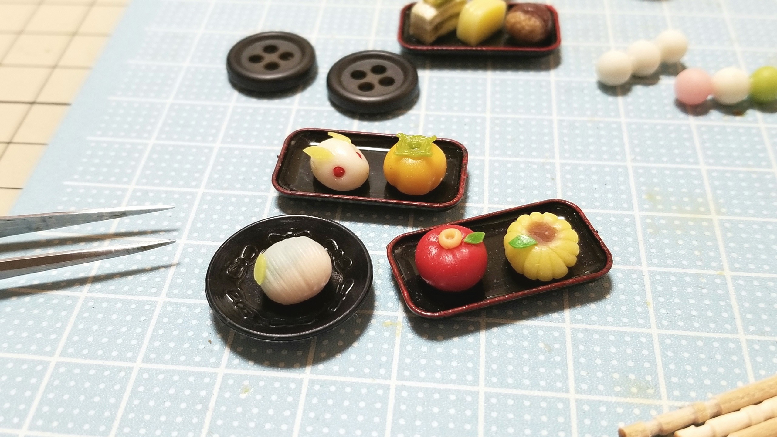 小さいかわいいミニチュアフェイクフード和菓子饅頭おもちゃ小物
