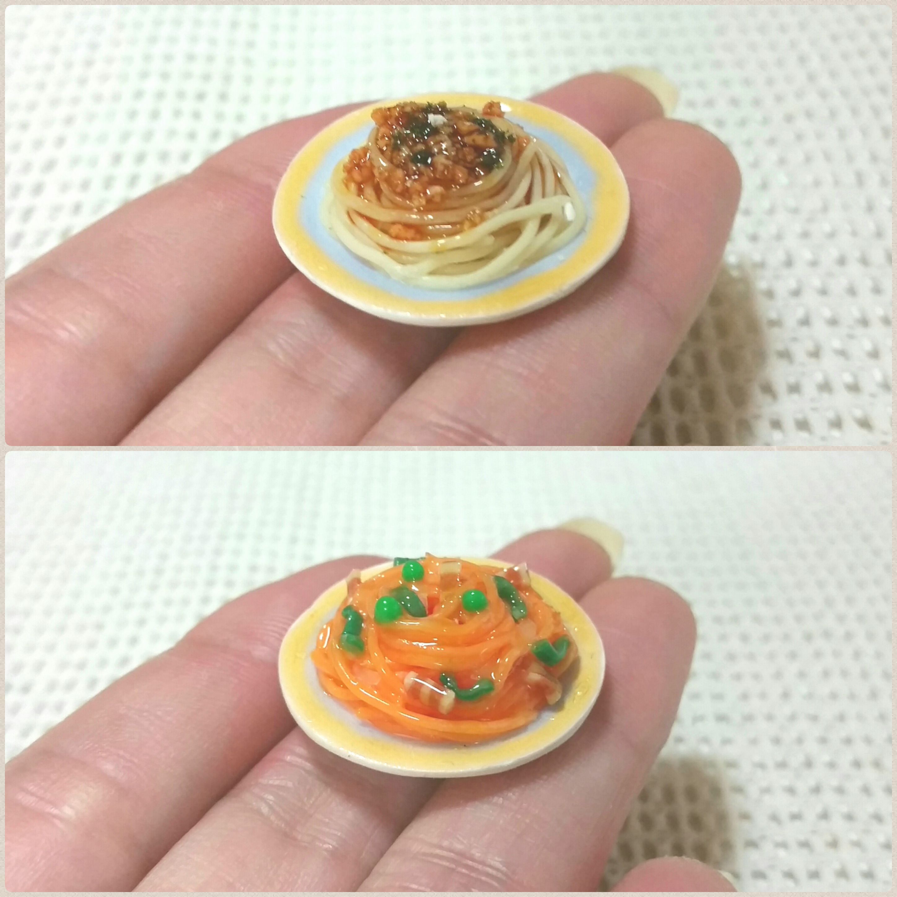 ミニチュアフード,ミートスパゲティー,ナポリタン,樹脂粘土,おいしい