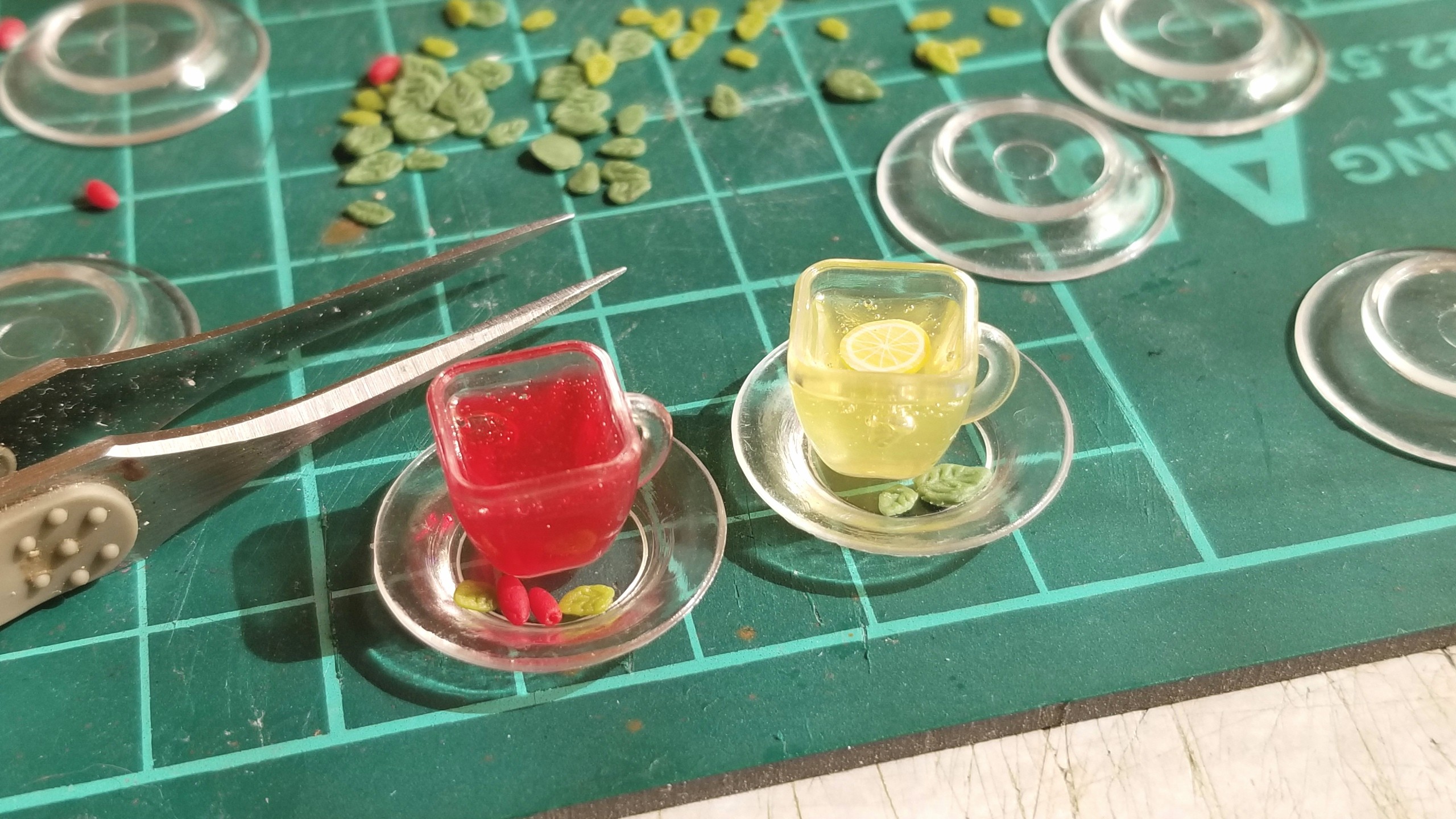 ミニチュアフード,ハーブティーの作り方,レジン,フェイク,サンプル