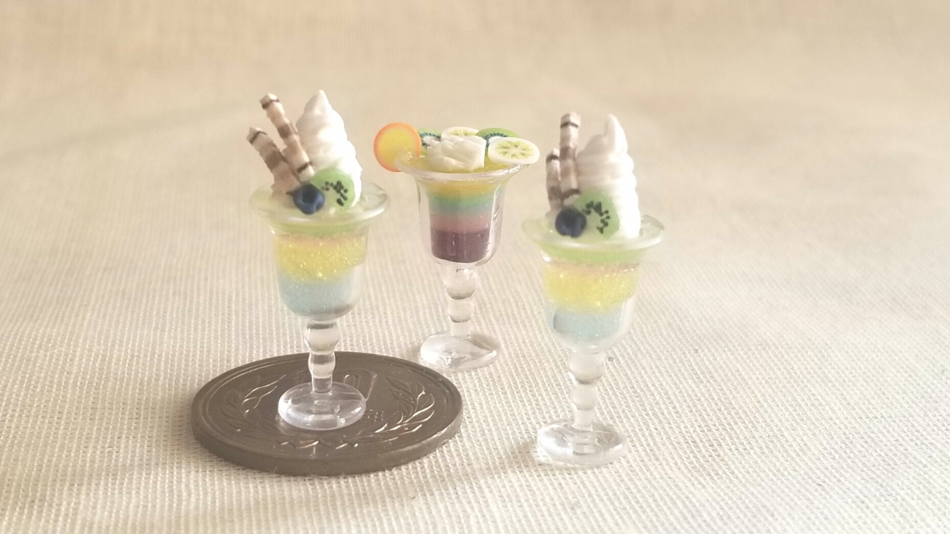 爽やかなかわいいパフェスイーツデザートおいしいドール小物ミンネ