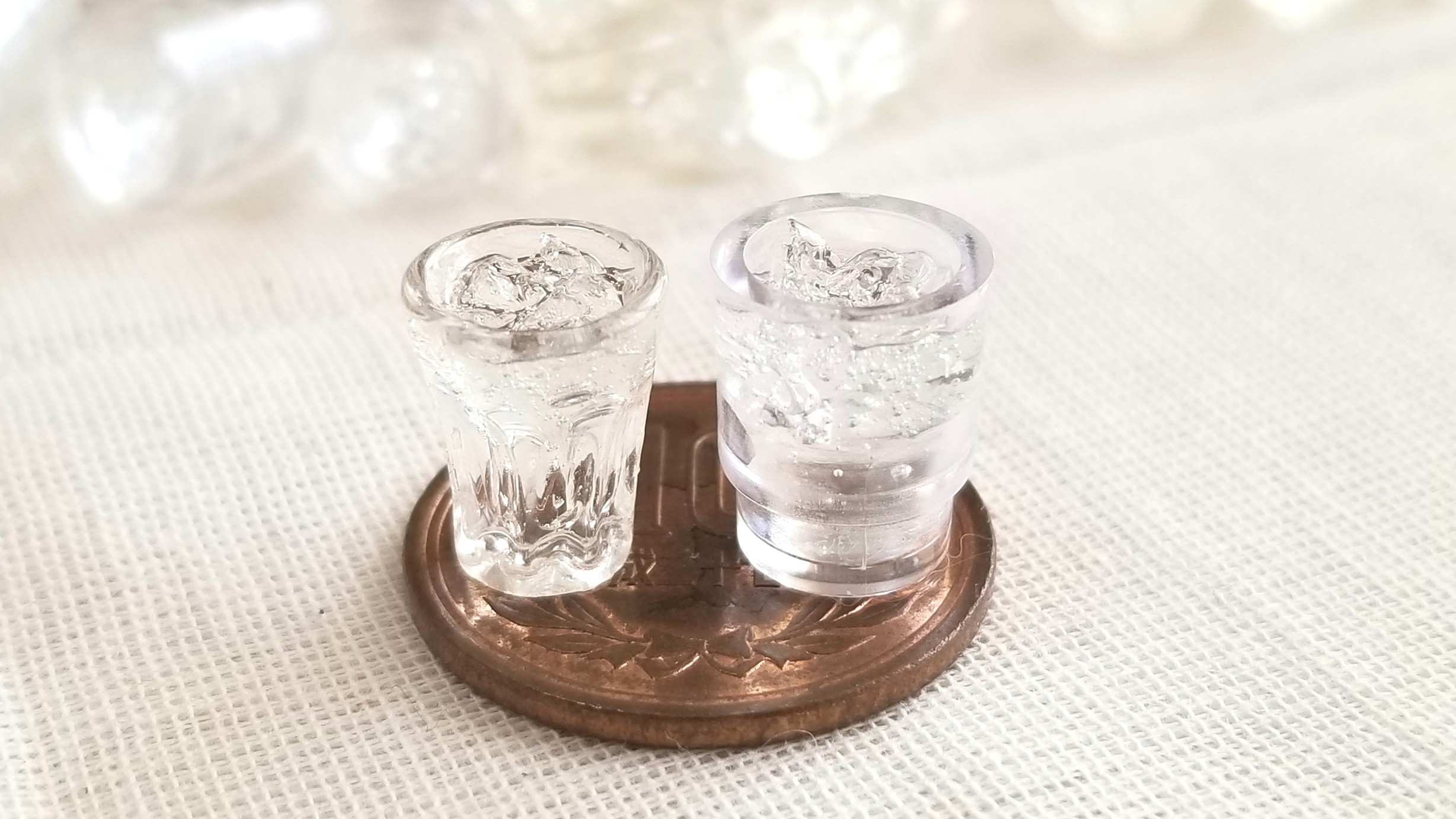 ドリンク,冷たいお水,綺麗な,おいしい,ミニチュア,レジン,ミンネ販売