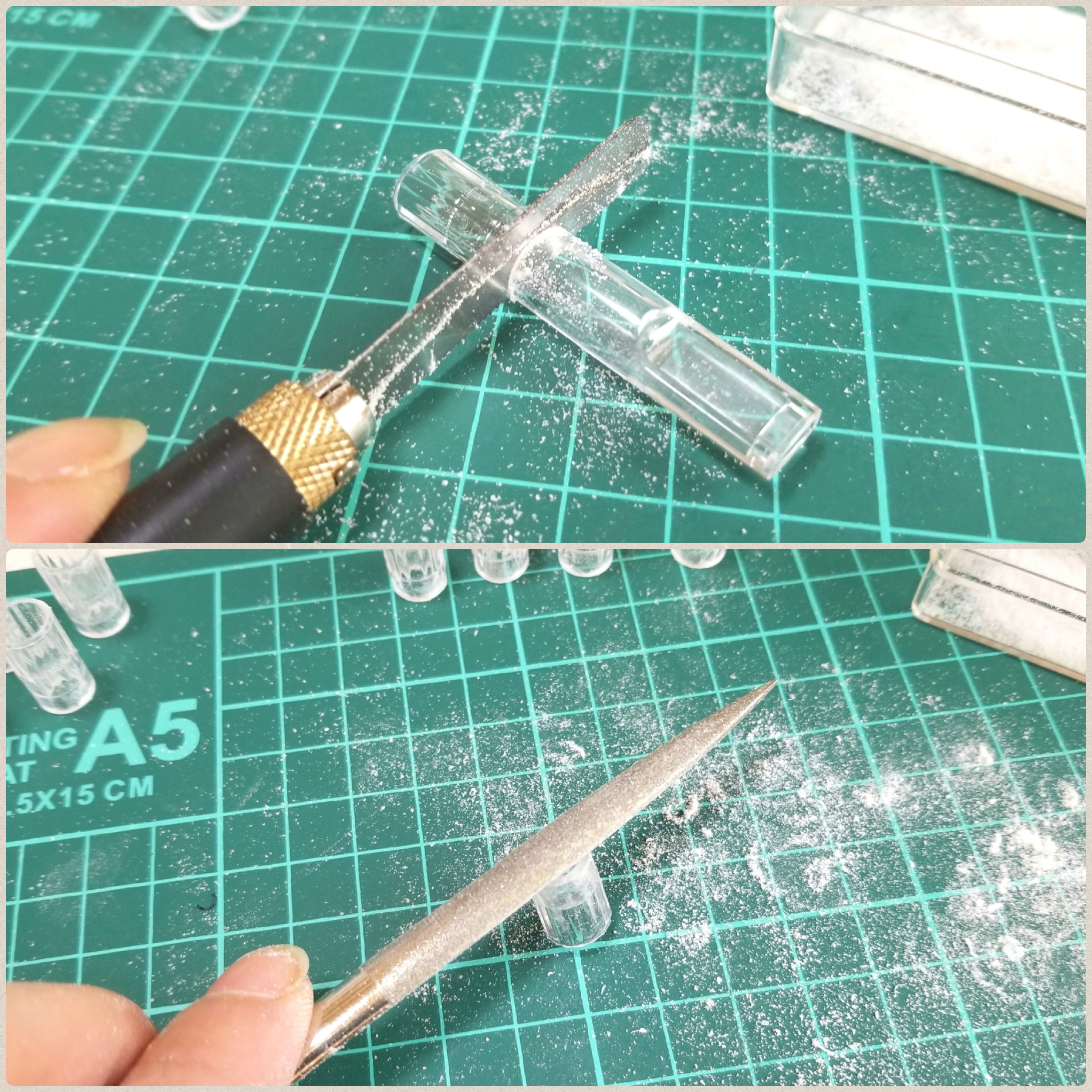 ミニチュア透明グラスの作り方,わかりやすい,100均小物を使って