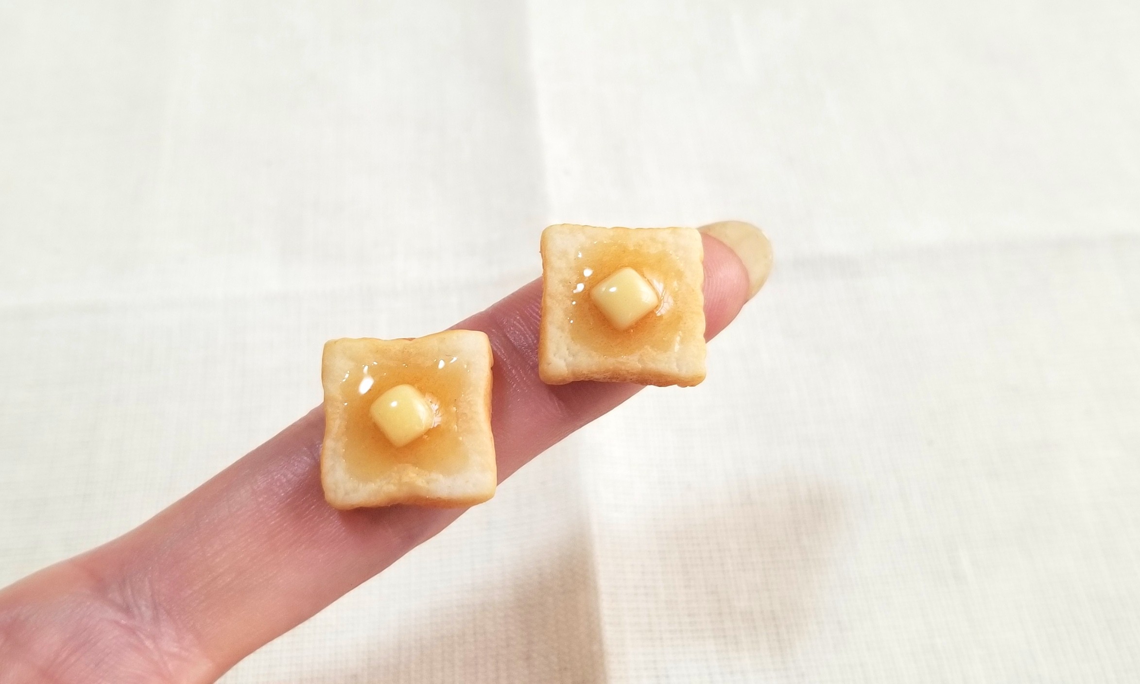 バタートースト,ミニチュア,食パン,樹脂粘土,オビツろいど,食品