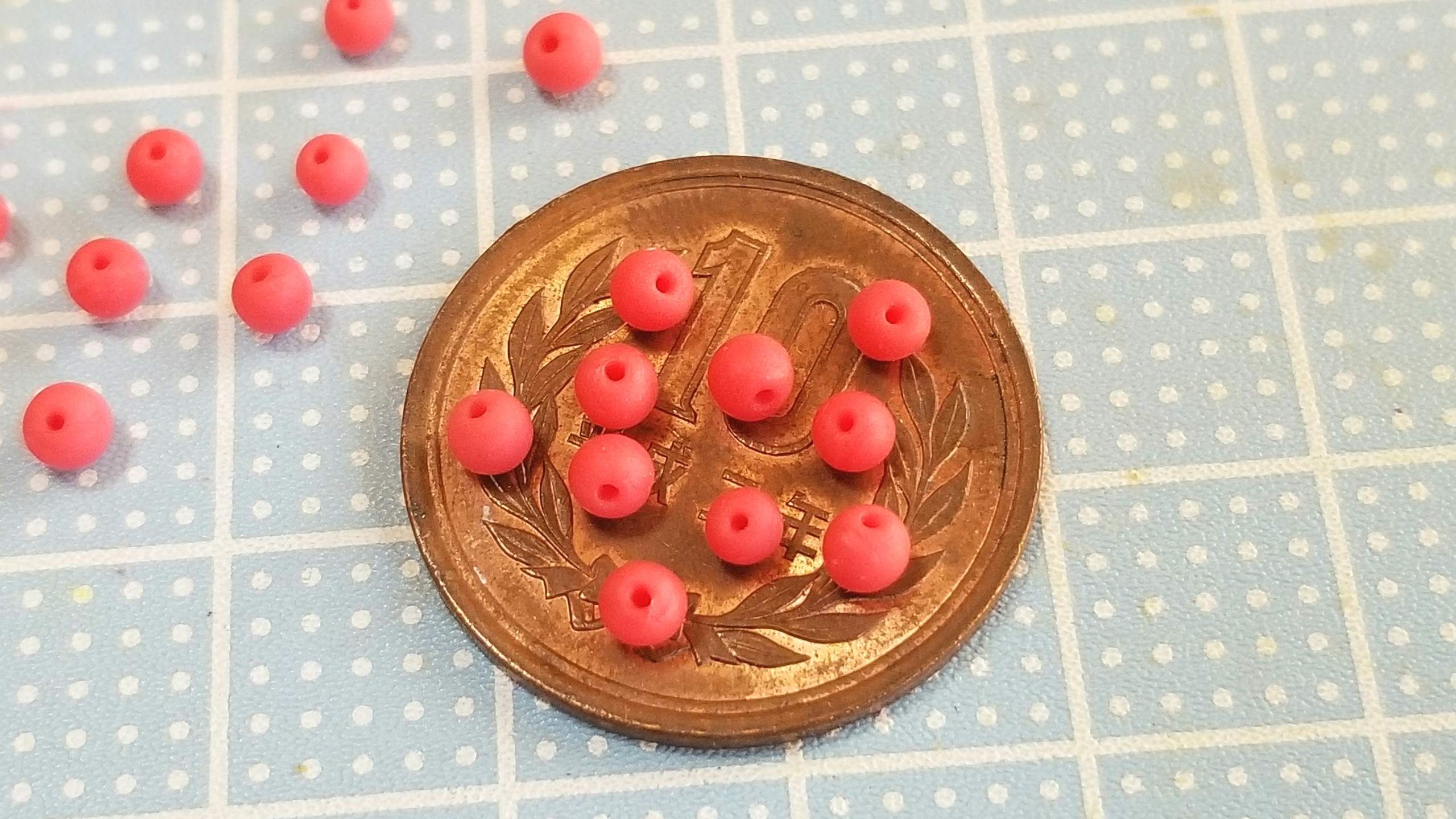 ミニチュアフード,さくらんぼの作り方,樹脂粘土,フレッシュ,果物