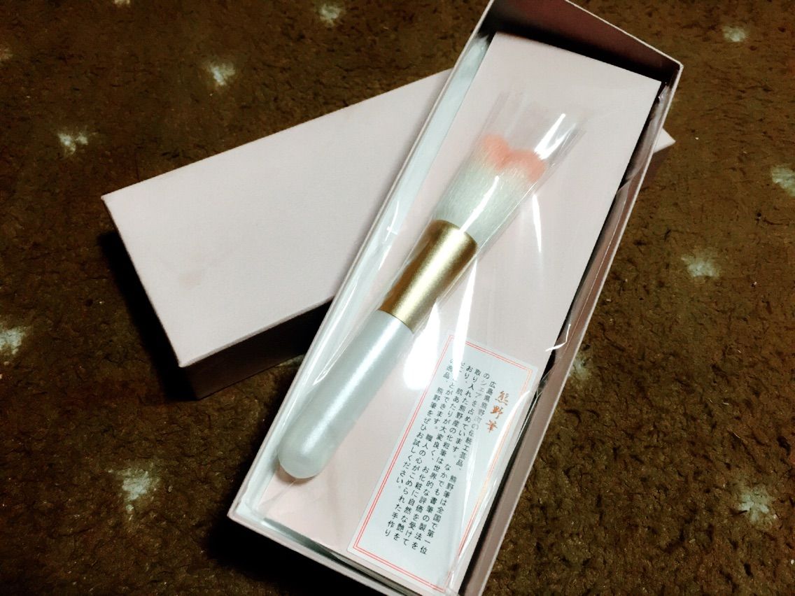 Yamahi 熊野筆 ハート型 チークブラシ は ち み つ め い く