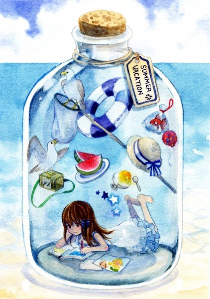 イラスト 夏の瓶詰め 空想博物館０２５号館
