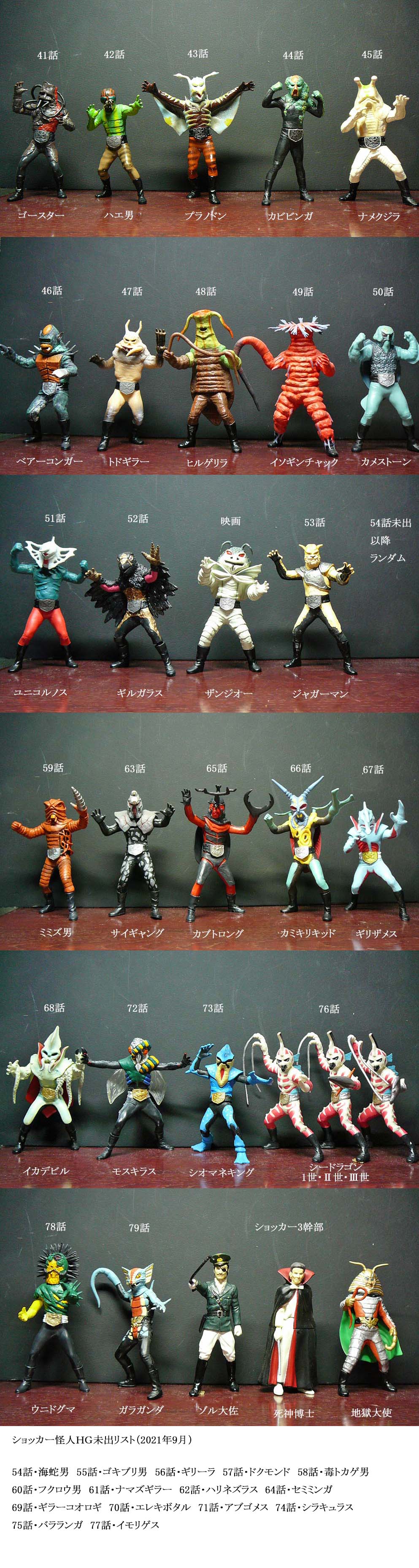 HG 仮面ライダー 全67体ショッカー怪人