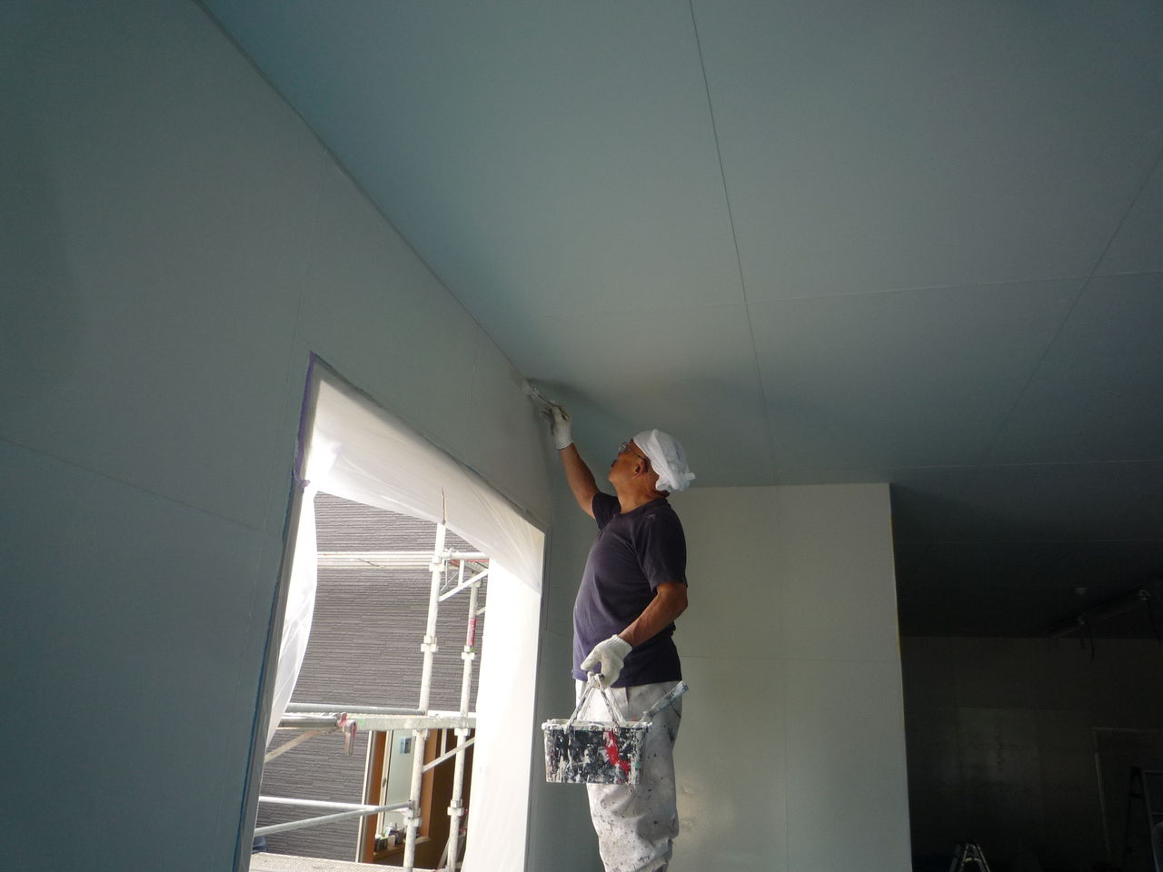 上塗りが終わりました 石巻のペンキ屋 塗装工房こんの 仕事日記 上塗りが終わりました 石巻のペンキ屋 塗装工房こんの 仕事日記