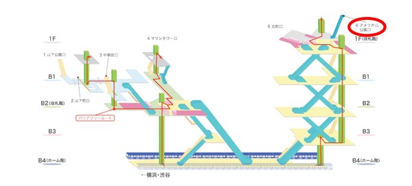 元町・中華街駅構内案内図